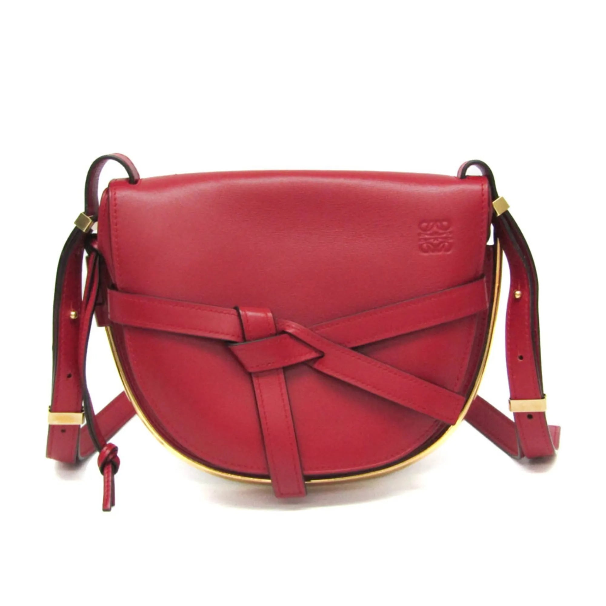 Loewe Metal Gate Leather Red Leather Shoulder Bag Bag (Pre-Owned)