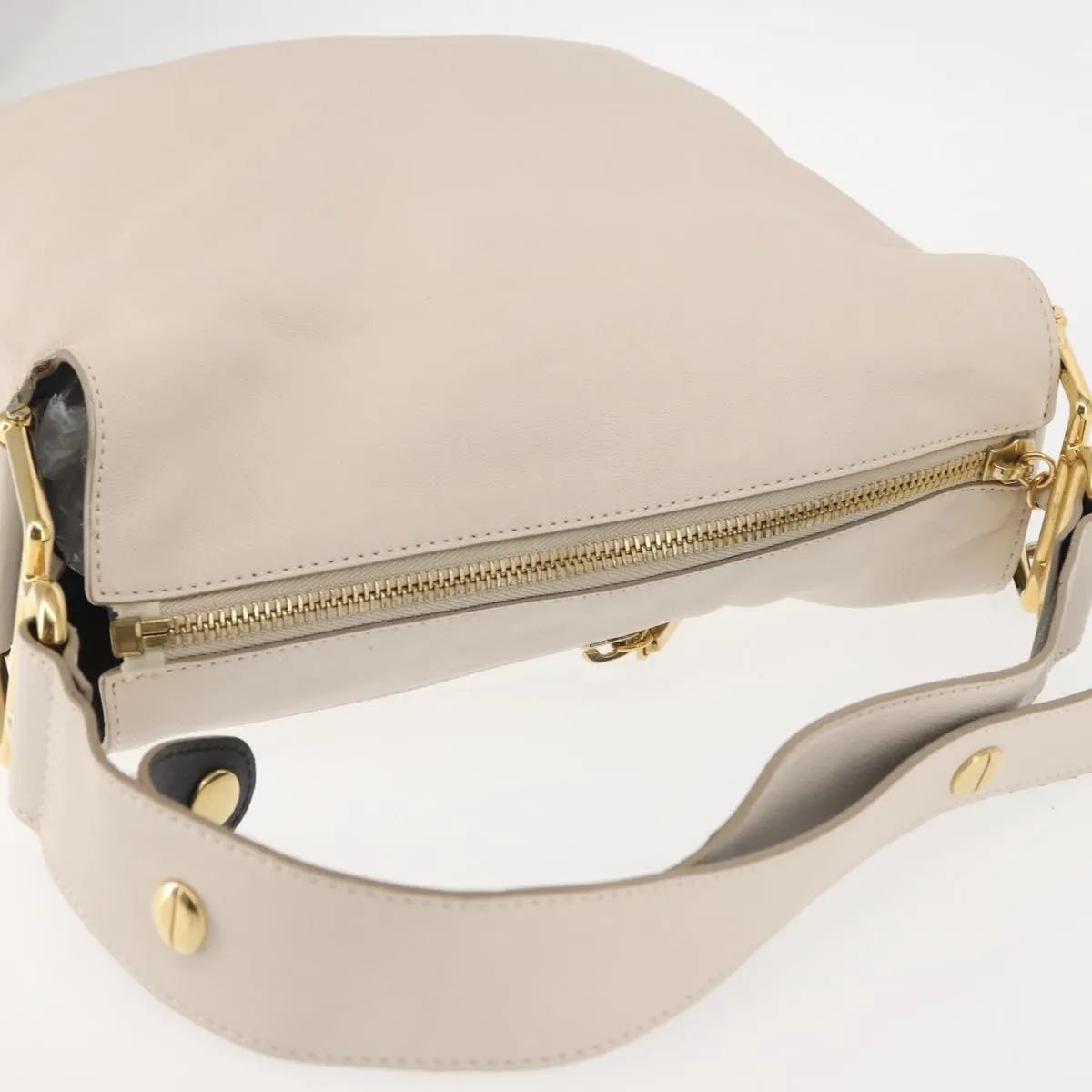 Chloe Vanessa Leather Beige Leather Shoulder Bag Bag (Pre-Owned)