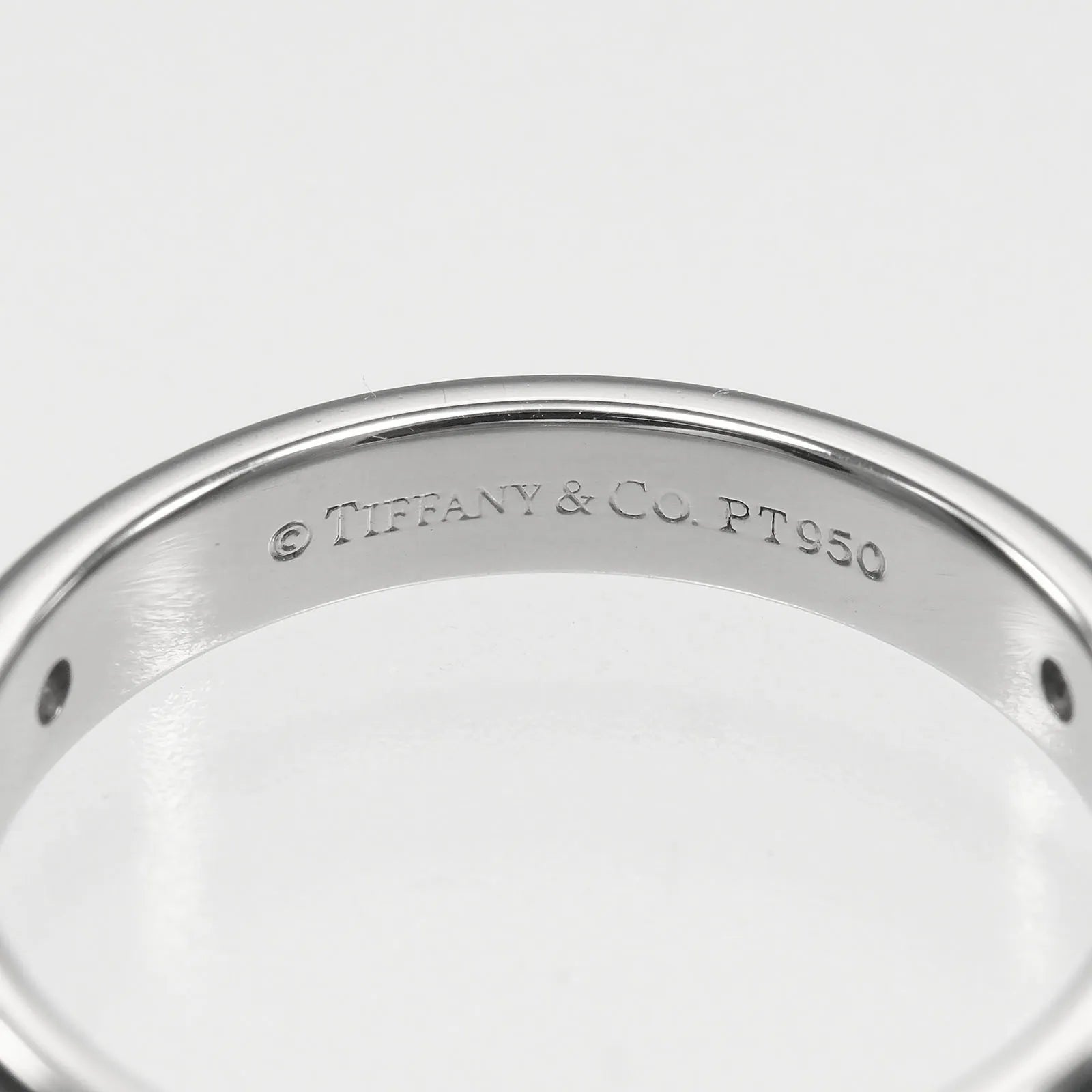 Tiffany & Co. Notes Wedding Band Platinum With Diamonds Silver Platinum Ring Jewelry (Pre-Owned)