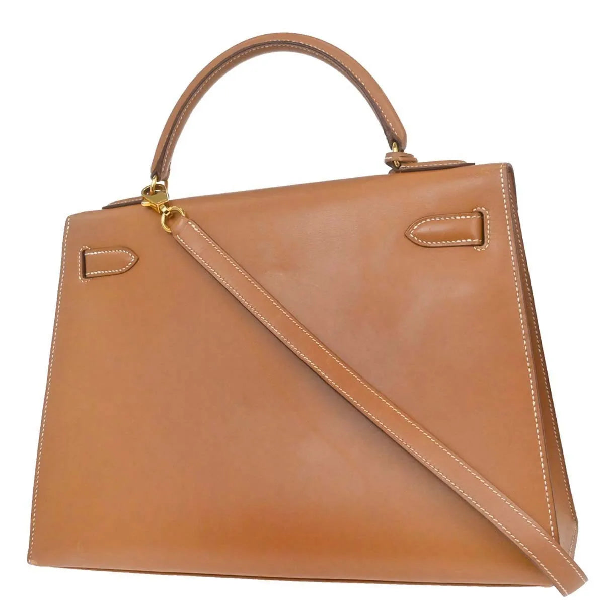 Hermes Kelly Sellier Chamonix Neutral Leather Handbag (Pre-Owned)