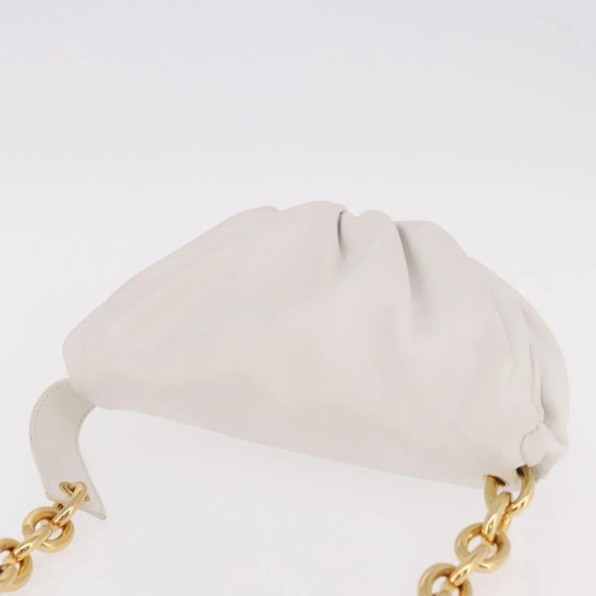 Bottega Veneta The Chain Leather White Leather Shoulder Bag Bag (Pre-Owned)