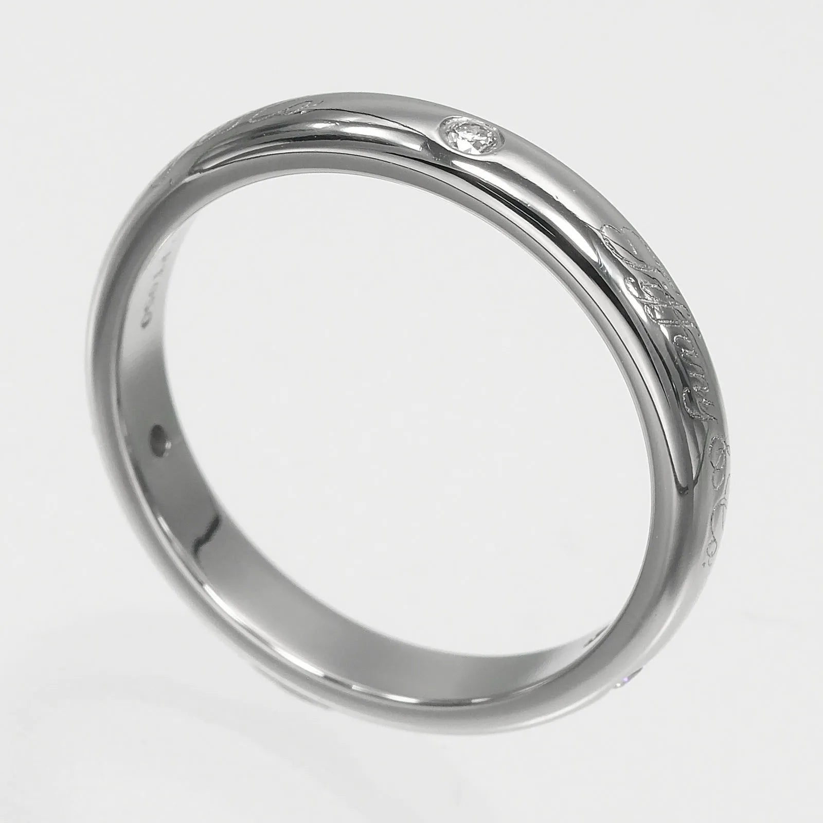 Tiffany & Co. Notes Wedding Band Platinum With Diamonds Silver Platinum Ring Jewelry (Pre-Owned)
