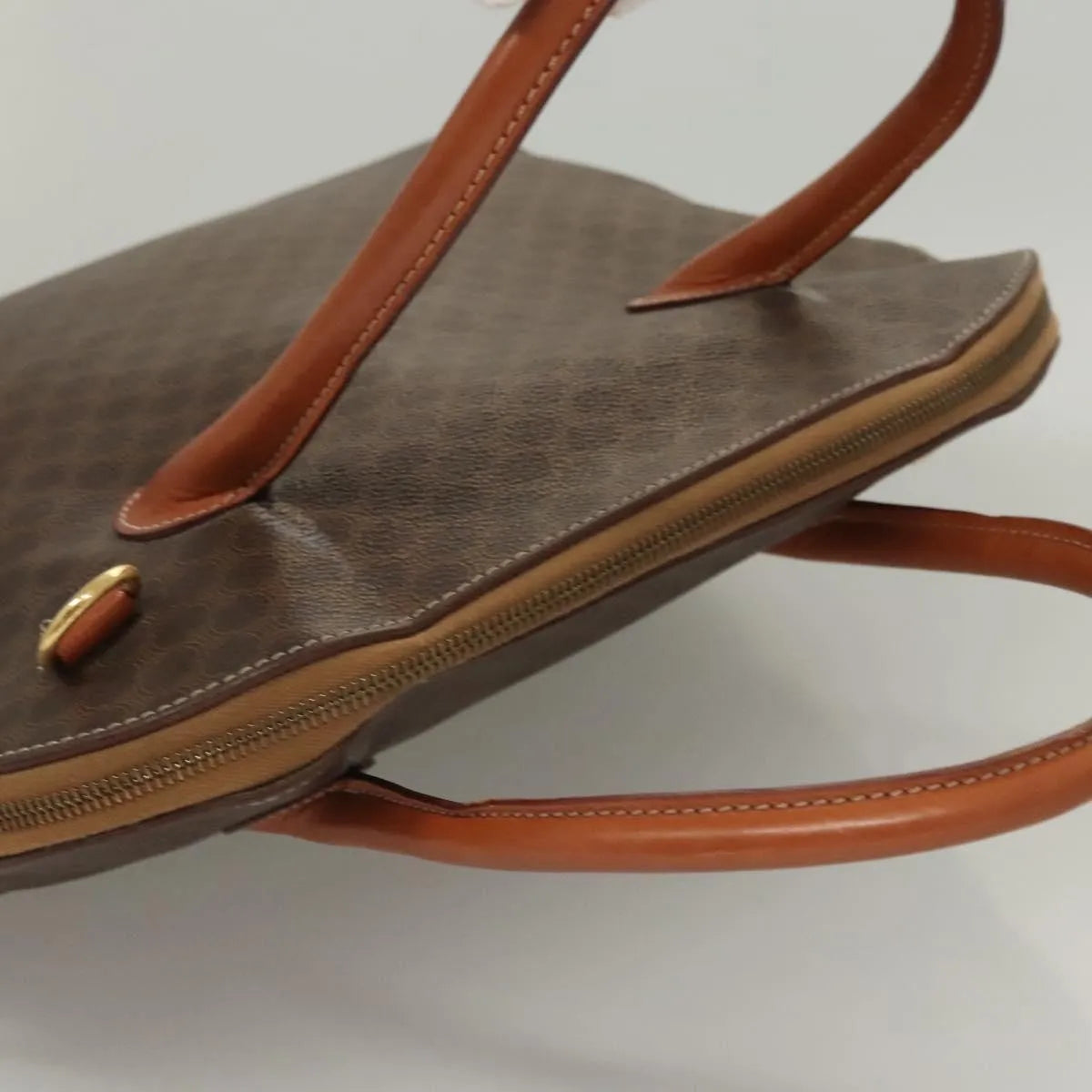 Celine Macadam Macadam With Leather Brown Canvas Handbag (Pre-Owned)