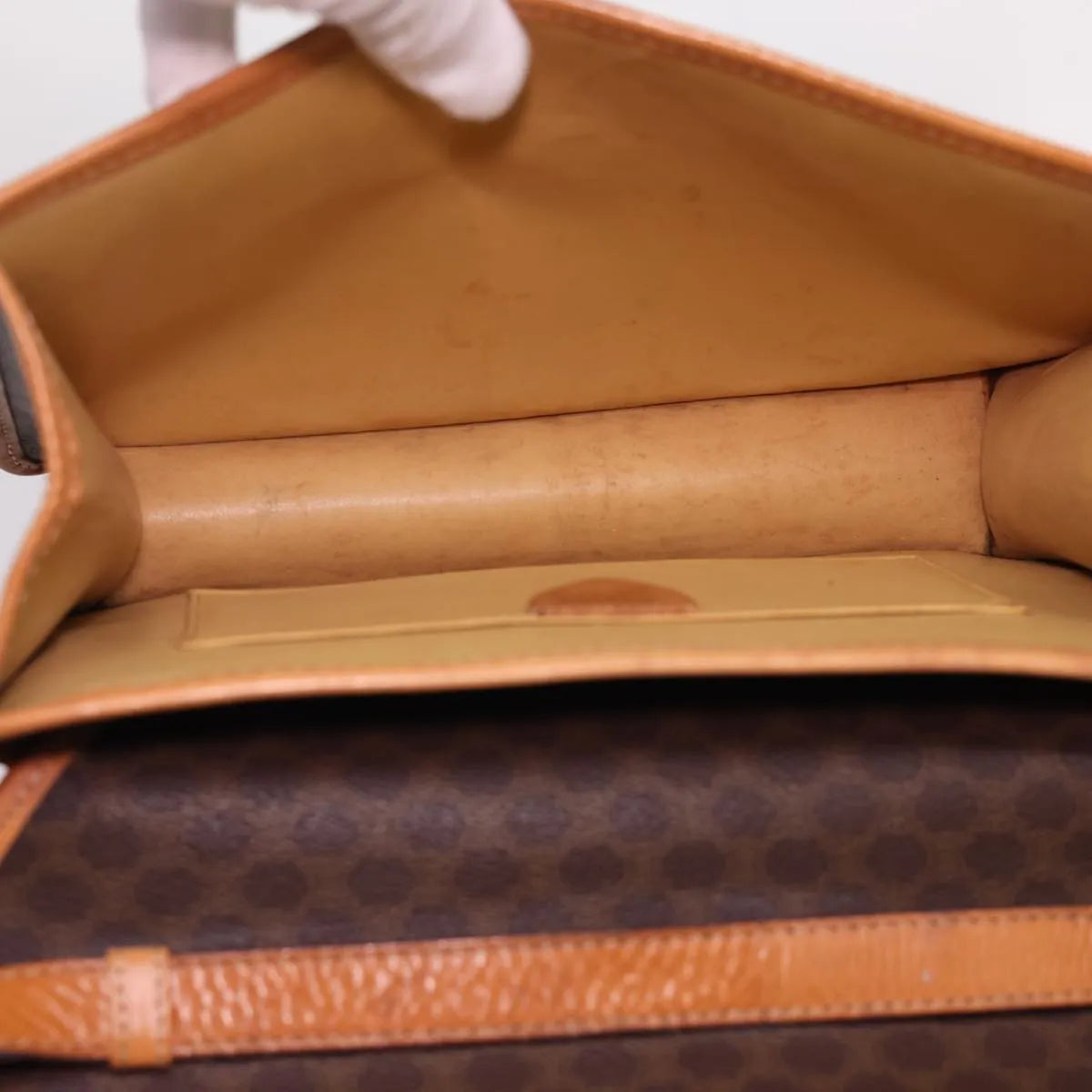 Celine Vintage Macadam Canvas And Leather Brown Canvas Shoulder Bag Bag (Pre-Owned)