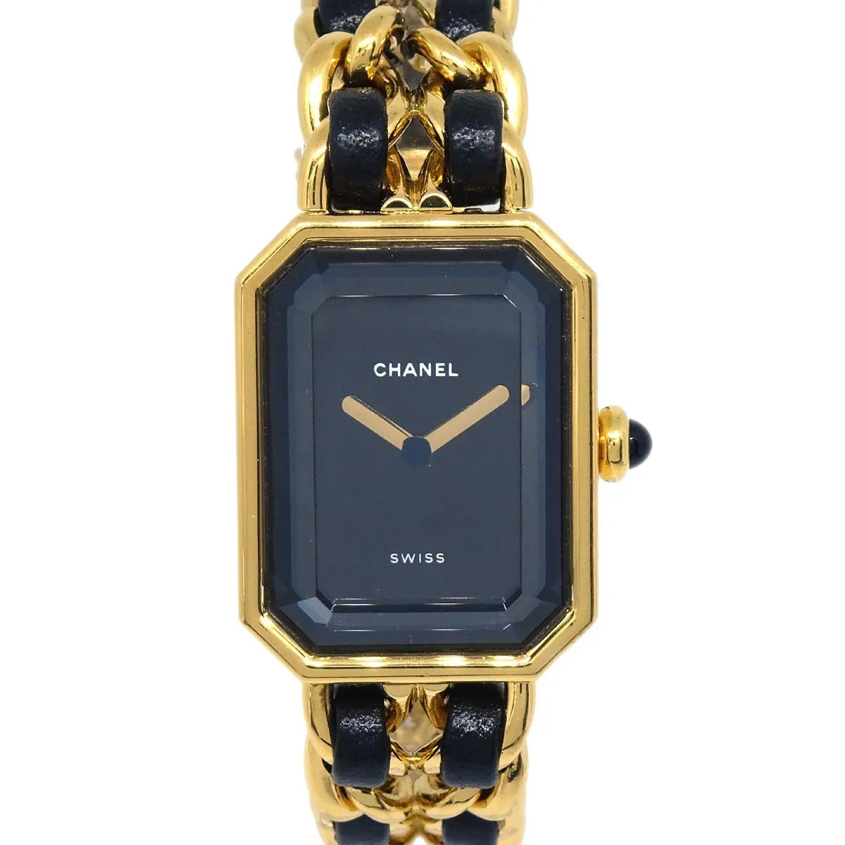 Chanel Premiere Rock Quartz Plated Metal And Leather Watch (Pre-Owned)