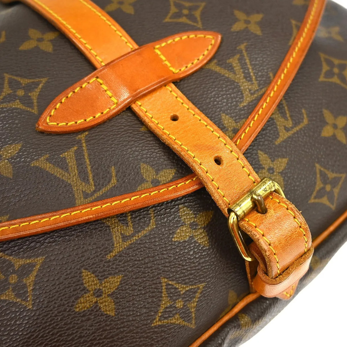 Louis Vuitton Saumur Monogram Canvas Brown Canvas Shoulder Bag Bag (Pre-Owned)
