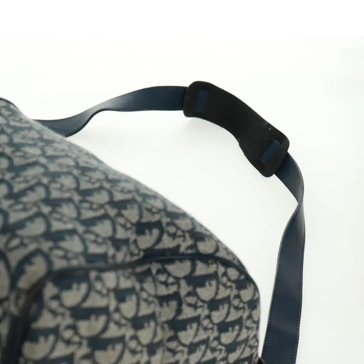 Christian Dior Vintage Trotter Boston Diorissimo Canvas Navy Canvas Handbag (Pre-Owned)