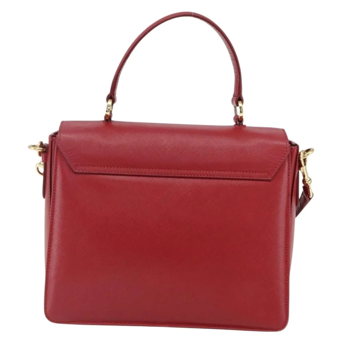 Salvatore Ferragamo Gancini Leather Red Leather Handbag (Pre-Owned)