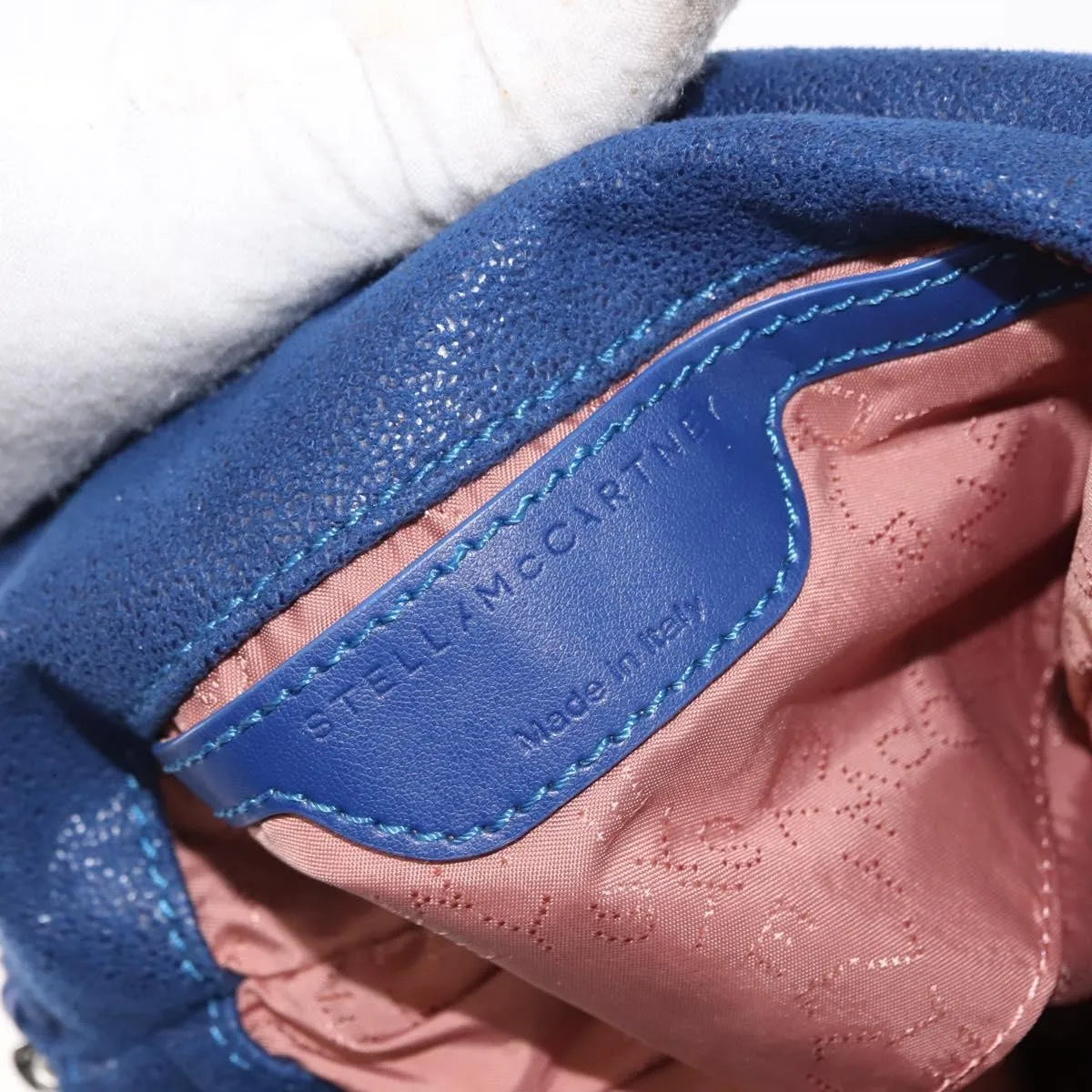 Stella Mccartney Falabella Fold Over Shaggy Deer Blue Polyester Shoulder Bag Bag (Pre-Owned)