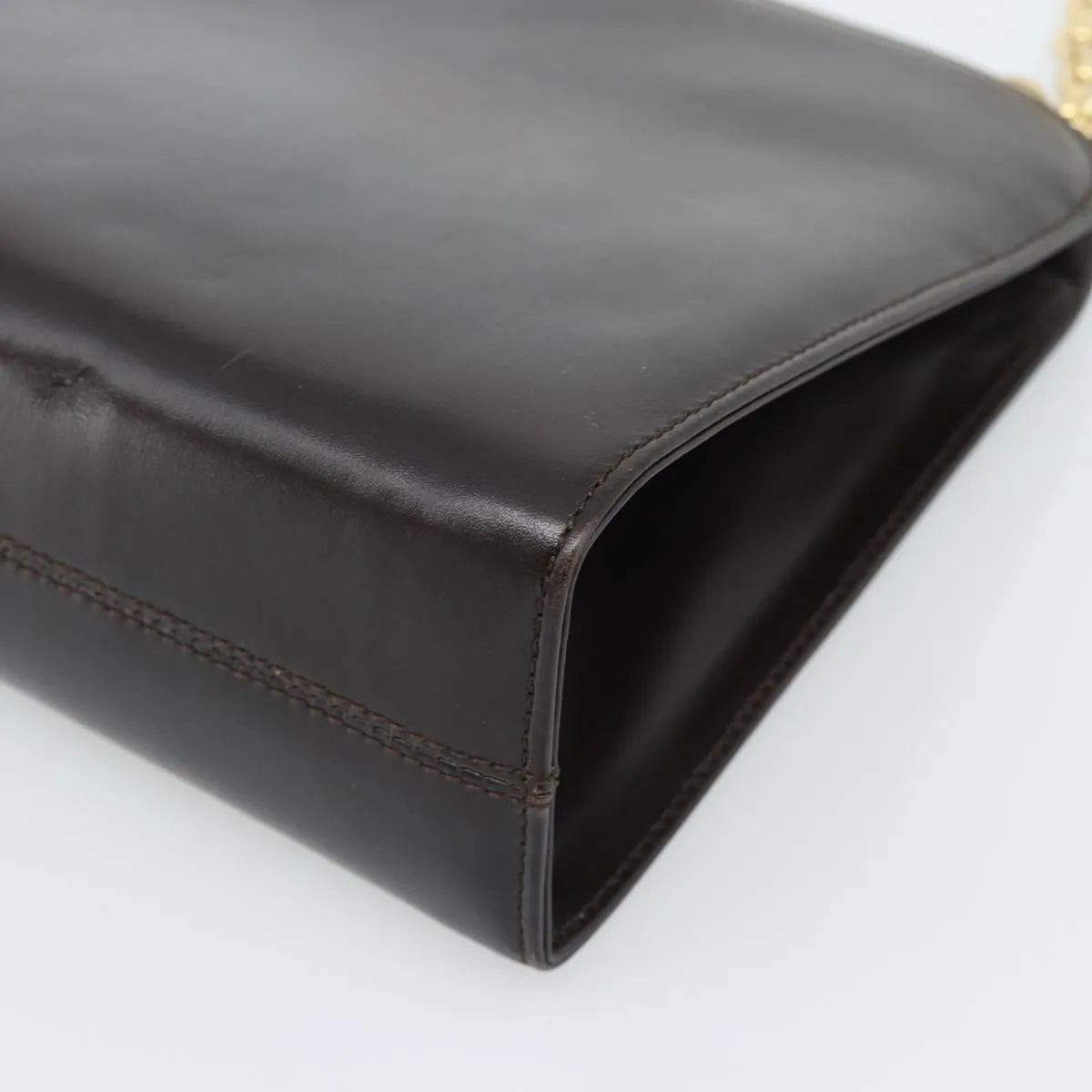 Salvatore Ferragamo Vintage Gancini Chain Leather Brown Leather Shoulder Bag Bag (Pre-Owned)