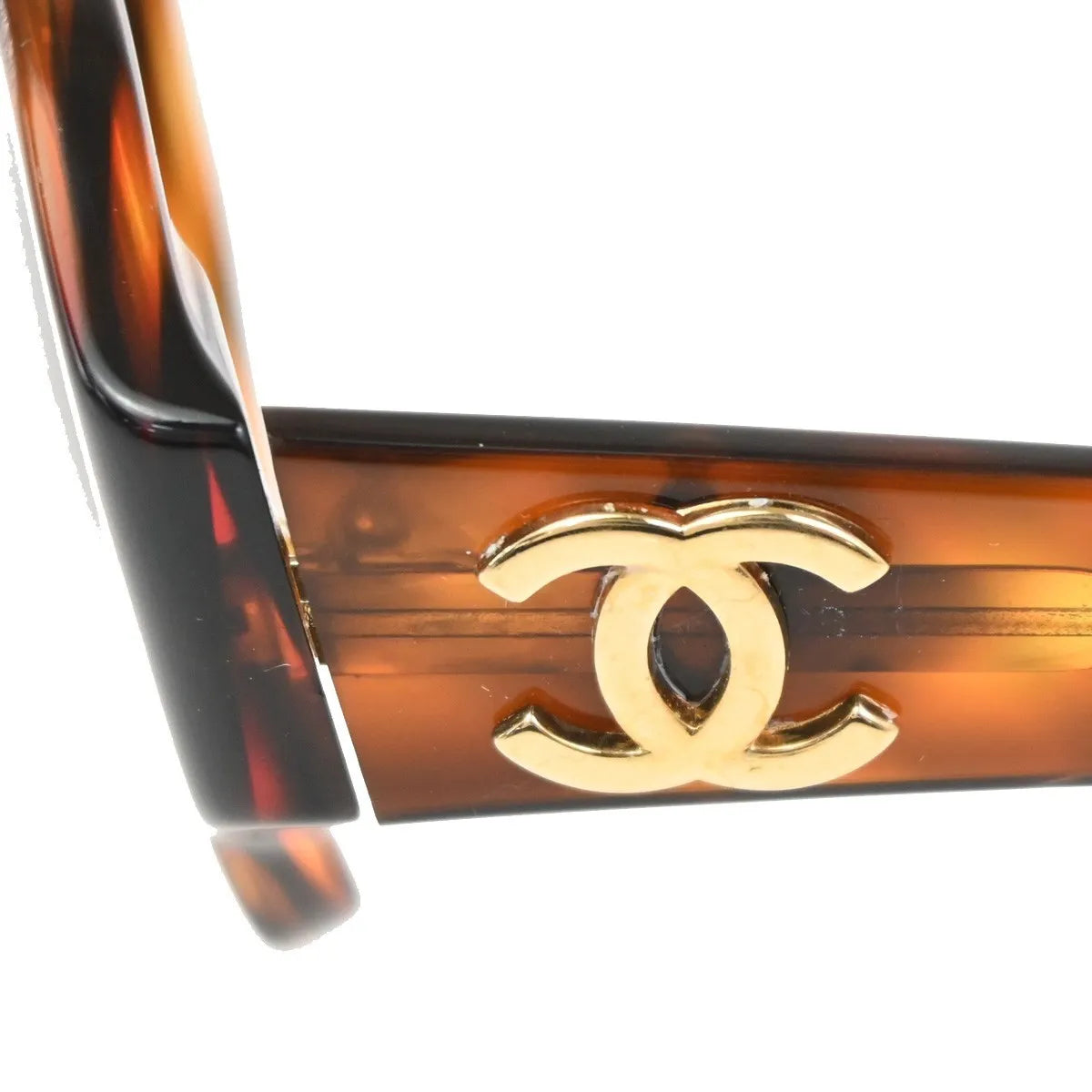 Chanel Logo Cc Plastic Brown Plastic Sunglasse Accessory (Pre-Owned)