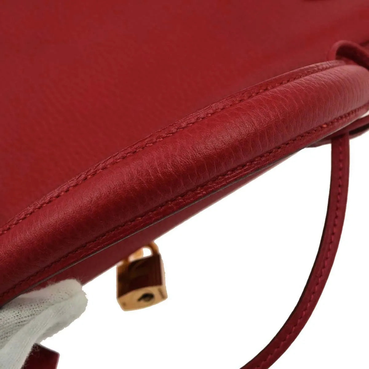 Hermes Kelly Retourne Ardennes Leather Red Leather Handbag (Pre-Owned)