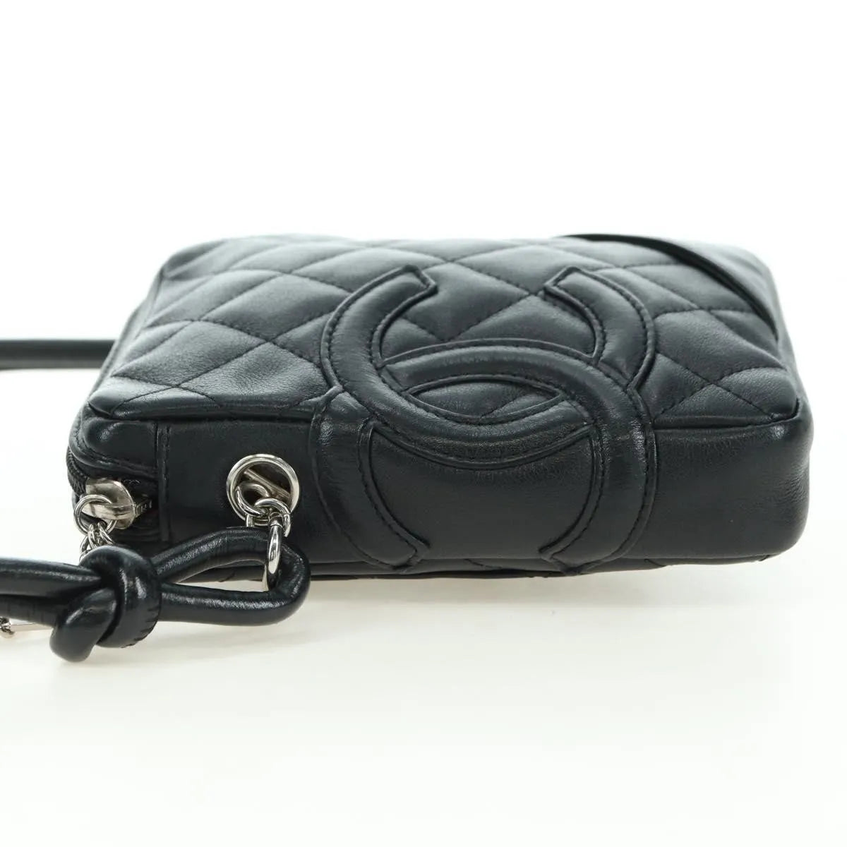 Chanel Cambon Crossbody Bag Quilted Leather Black Leather Shoulder Bag Bag (Pre-Owned)