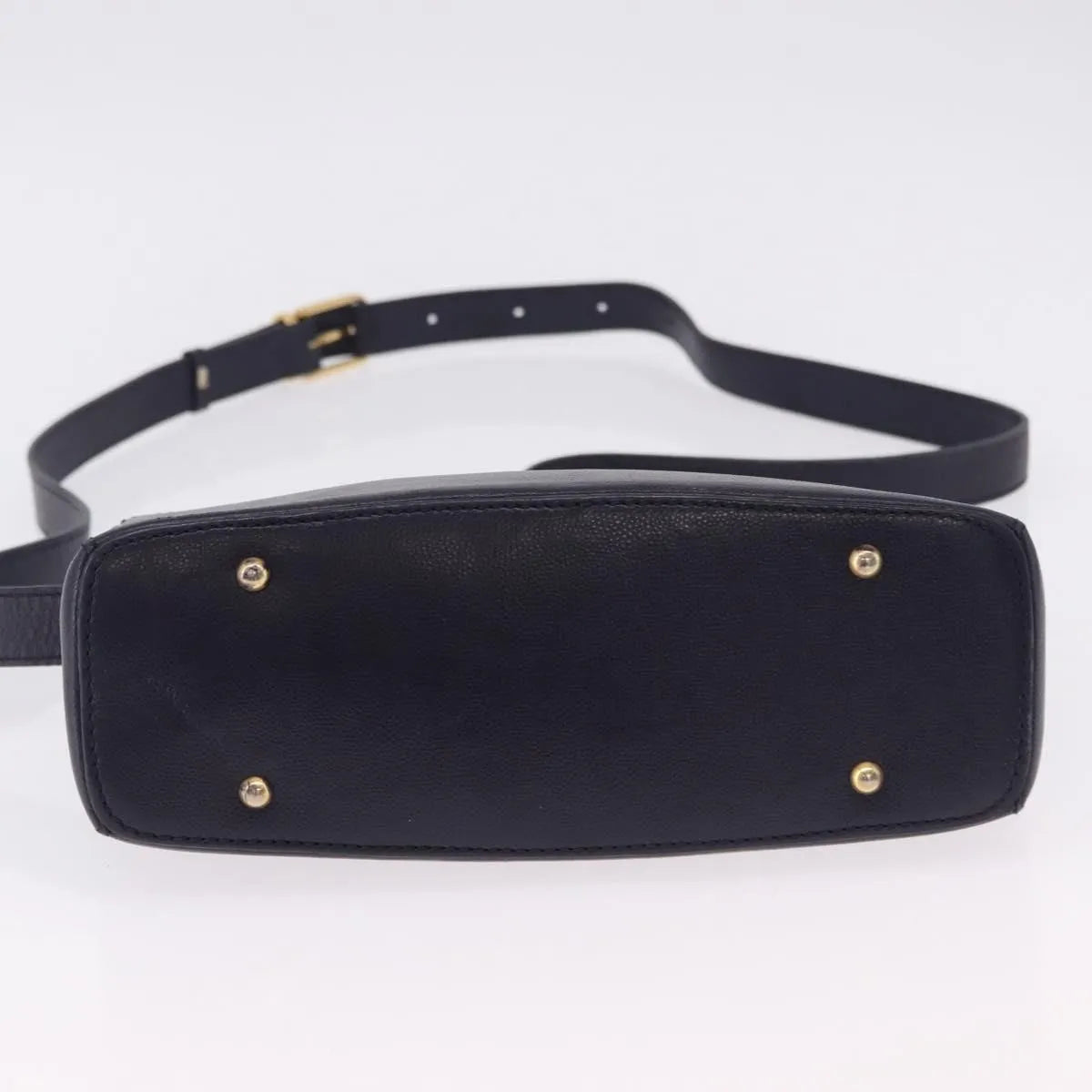 Celine Vintage Leather Navy Leather Shoulder Bag Bag (Pre-Owned)