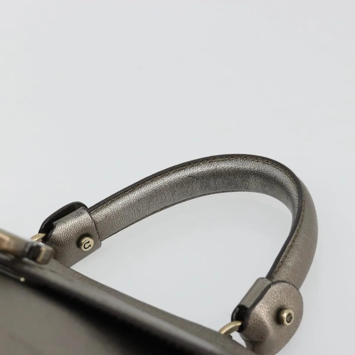 Salvatore Ferragamo Sofia Satchel Leather Silver Leather Handbag (Pre-Owned)