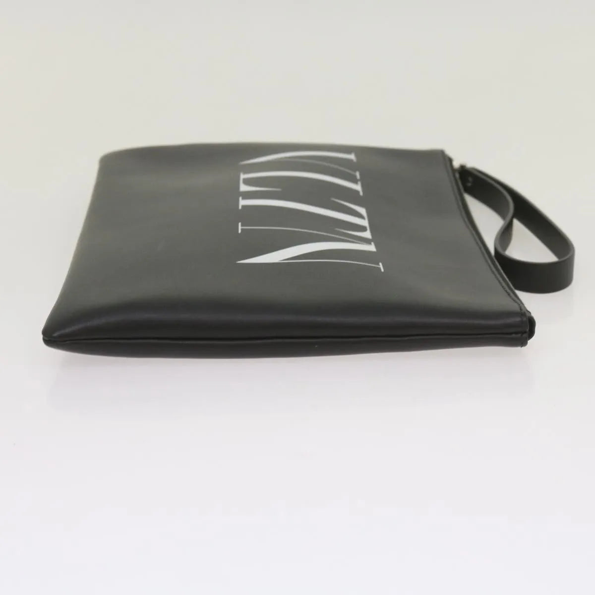 Valentino Garavani Vltn Wristlet Clutch Printed Leather Black Leather Clutche & Pouche Bag (Pre-Owned)