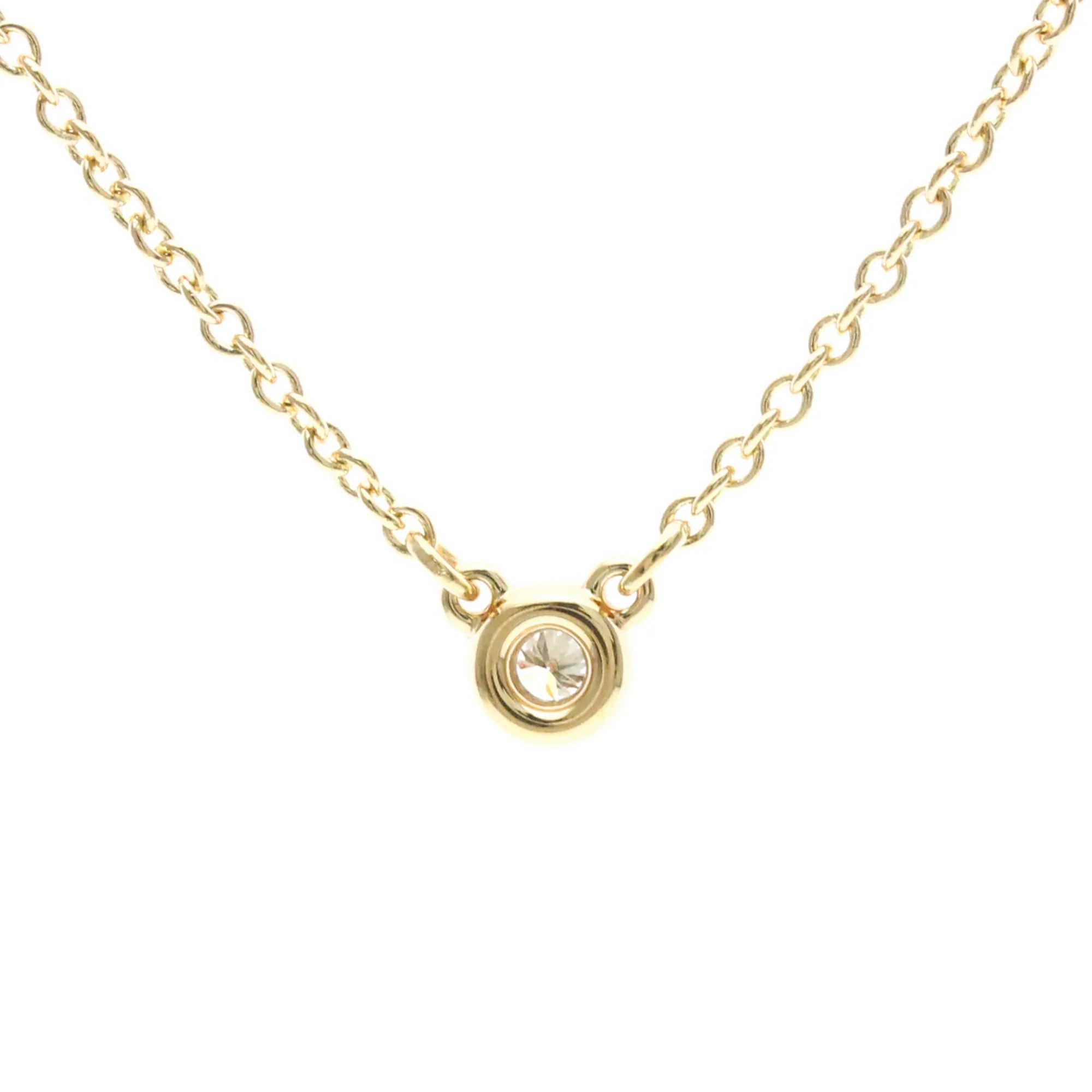 Tiffany & Co. Elsa Peretti Diamonds By The Yard 18K Rose Gold With Diamond Gold Pink_Gold Necklace Jewelry (Pre-Owned)