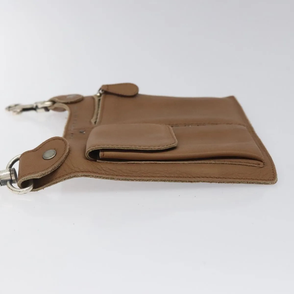 Bottega Veneta Vintage Front Pocket Waist Leather Brown Leather Clutche & Pouche Bag (Pre-Owned)