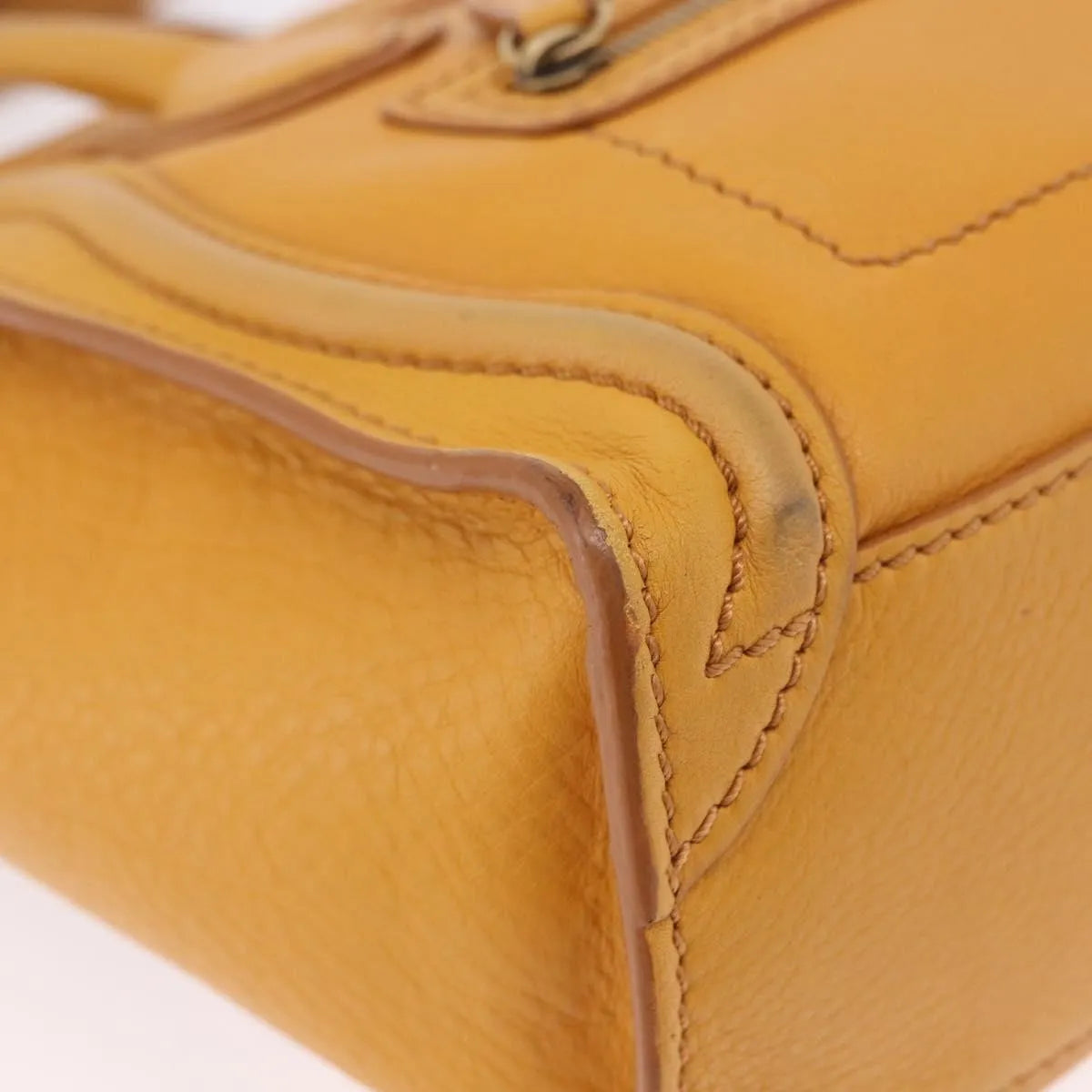 Celine Luggage Smooth Leather Yellow Leather Tote Bag Bag (Pre-Owned)