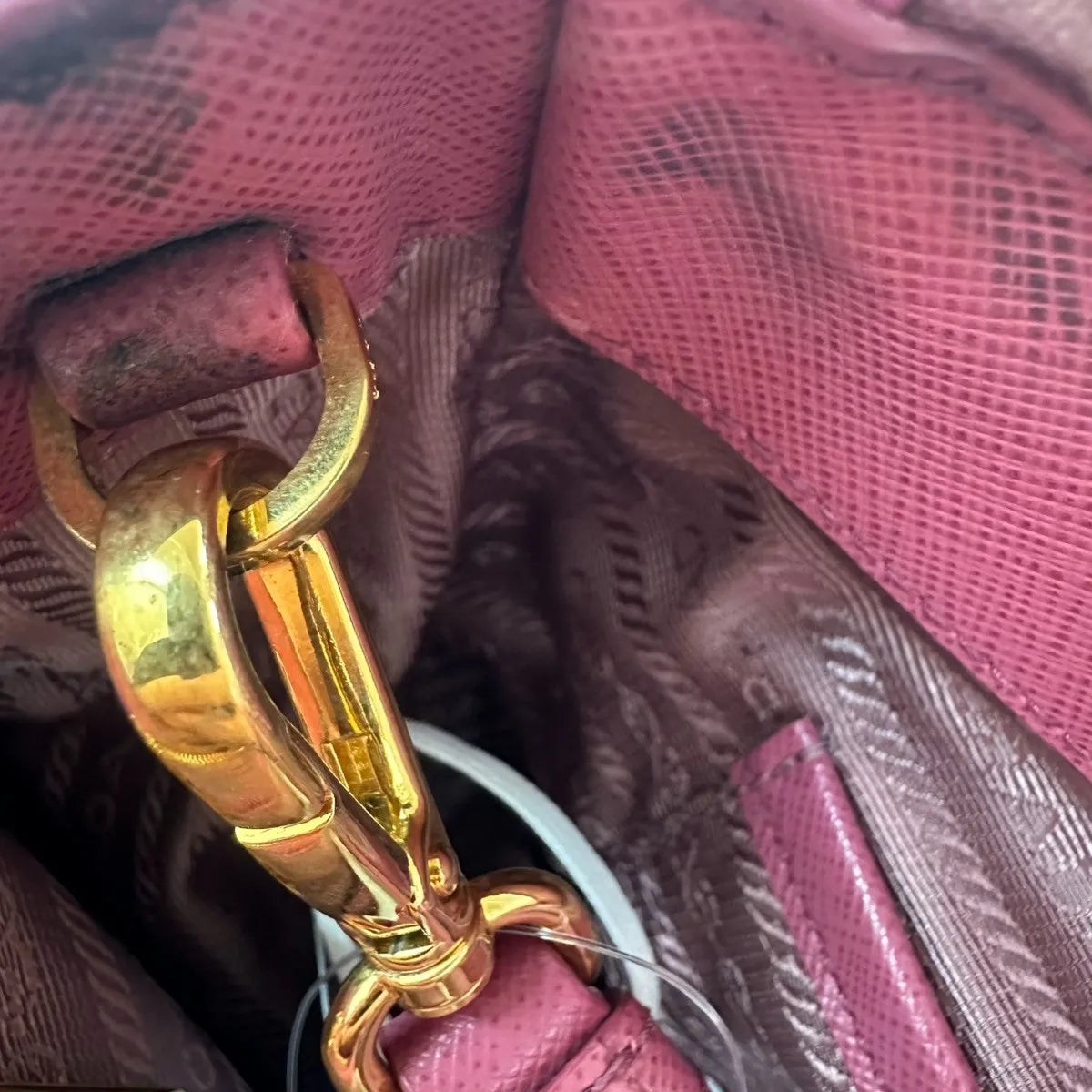 Prada Lux Open Tote Saffiano Leather Pink Leather Tote Bag Bag (Pre-Owned)