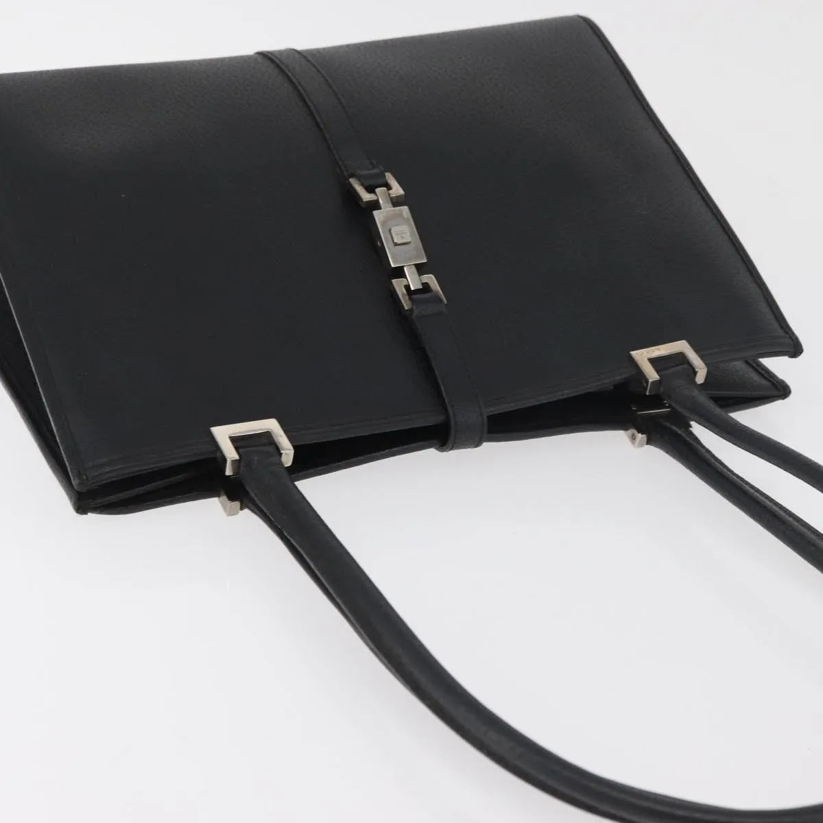 Gucci Jackie Tote Guccissima Leather Black Leather Handbag (Pre-Owned)