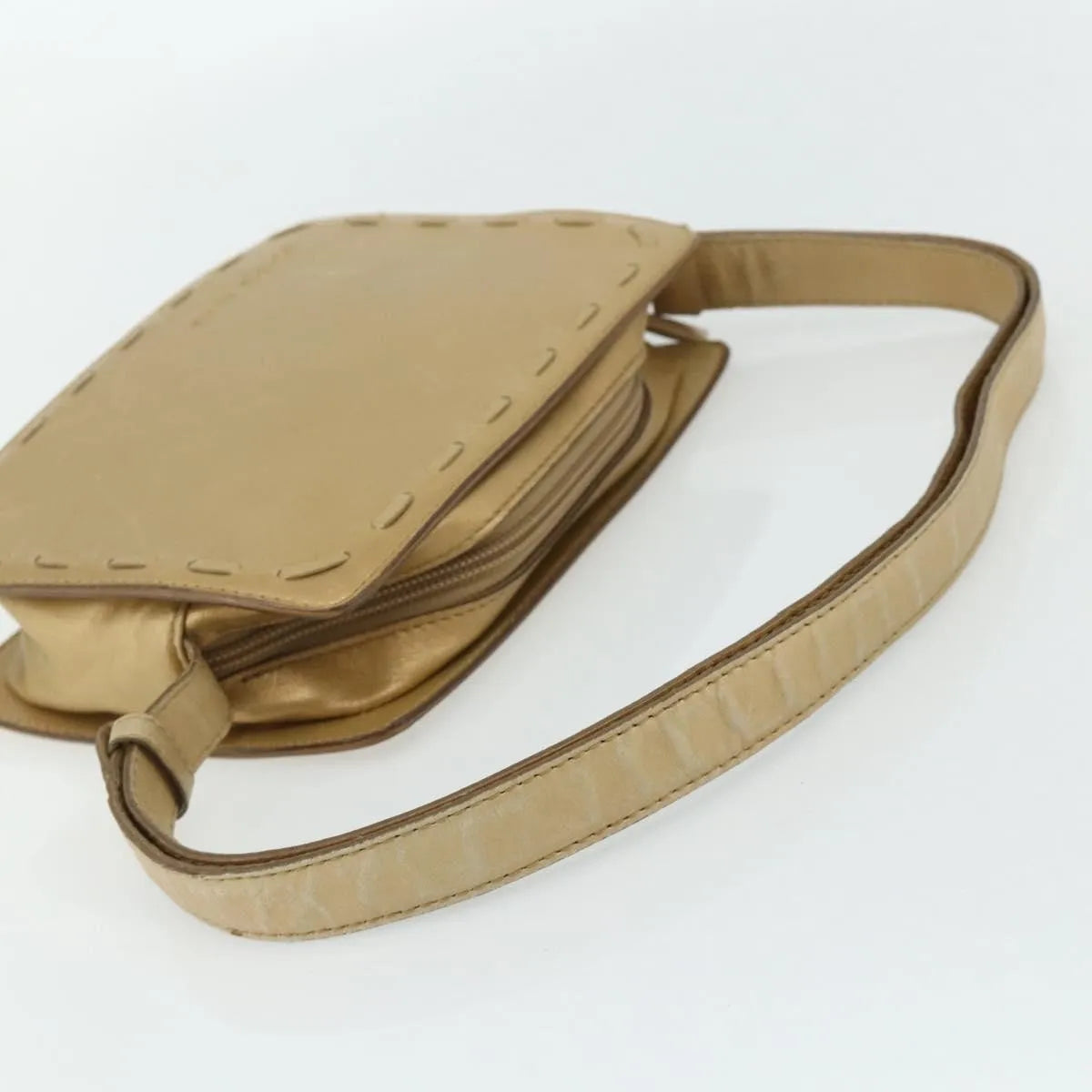 Bottega Veneta Vintage Leather Gold Leather Shoulder Bag Bag (Pre-Owned)