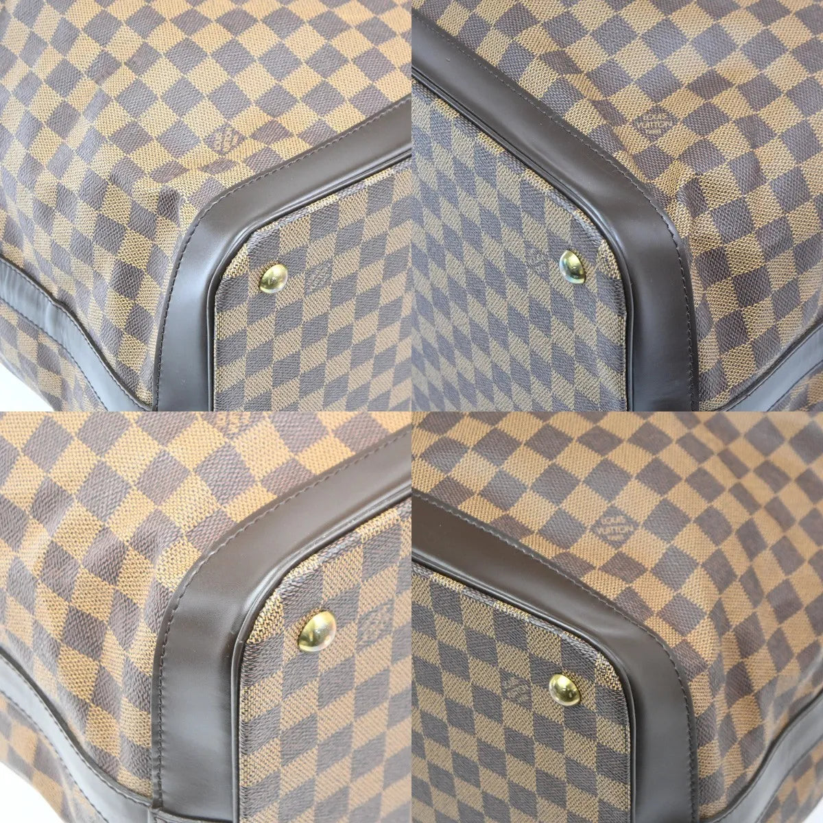 Louis Vuitton Grimaud Handbag Damier Brown Leather Travel Bag Bag (Pre-Owned)
