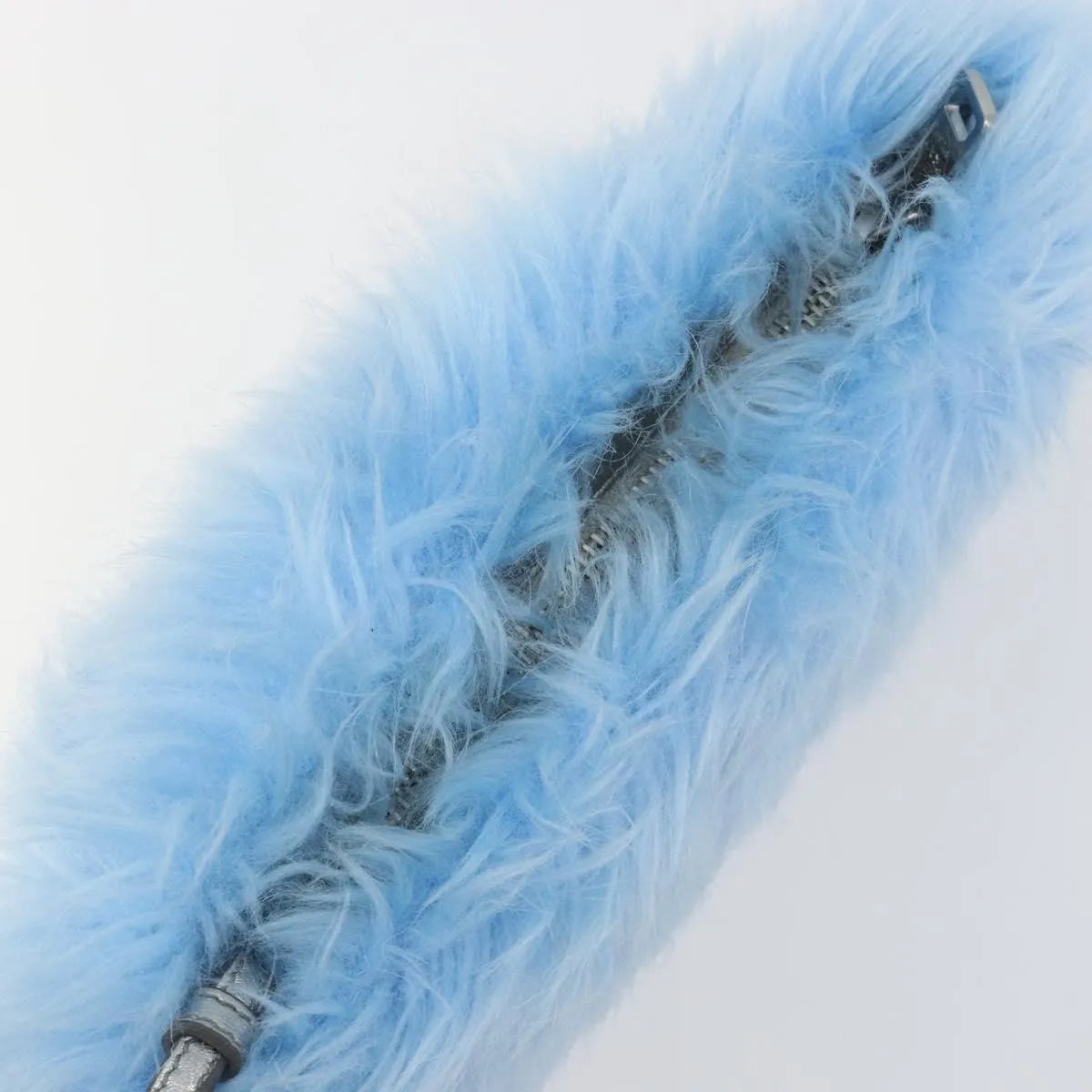 Prada Clutch Faux Fur Blue Fur Clutche & Pouche Bag (Pre-Owned)