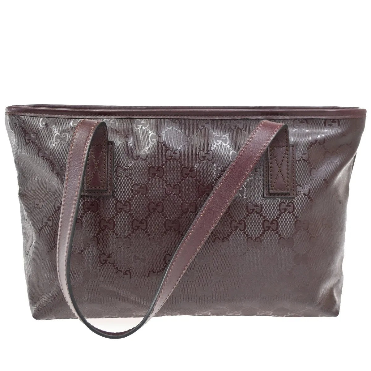 Gucci Plus Tote Gg Imprime Burgundy Pvc Shoulder Bag Bag (Pre-Owned)