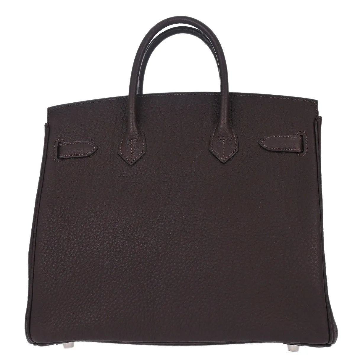 Hermes Hac Birkin Black Fjord With Palladium Hardware Brown Leather Handbag (Pre-Owned)