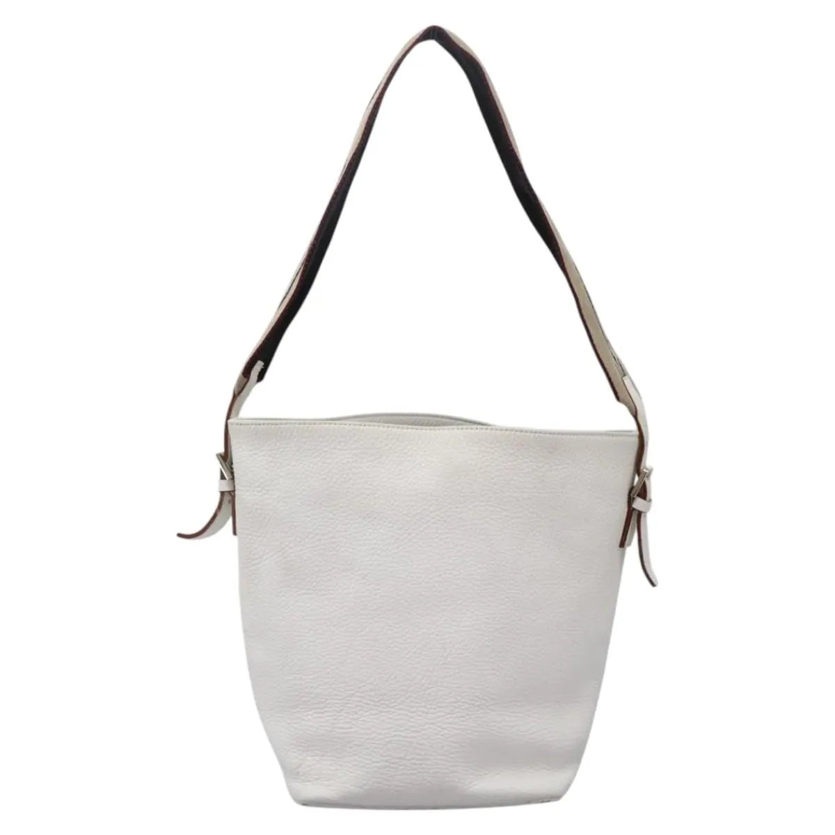 Burberry Vintage Leather White Leather Shoulder Bag Bag (Pre-Owned)