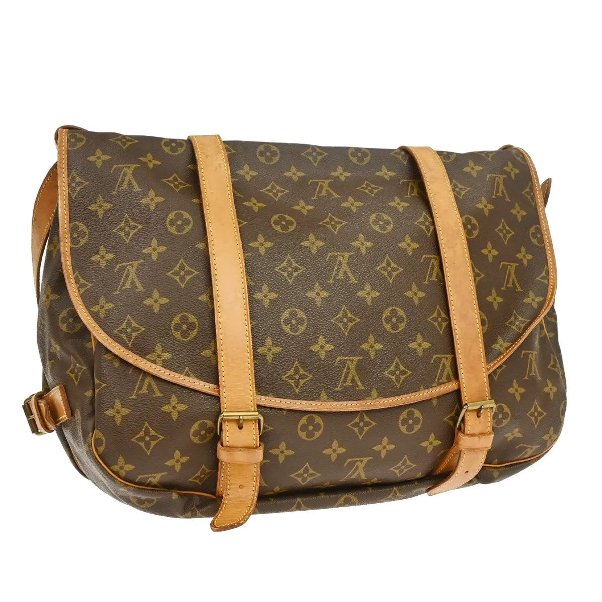 Louis Vuitton Saumur Monogram Canvas Brown Canvas Shoulder Bag Bag (Pre-Owned)