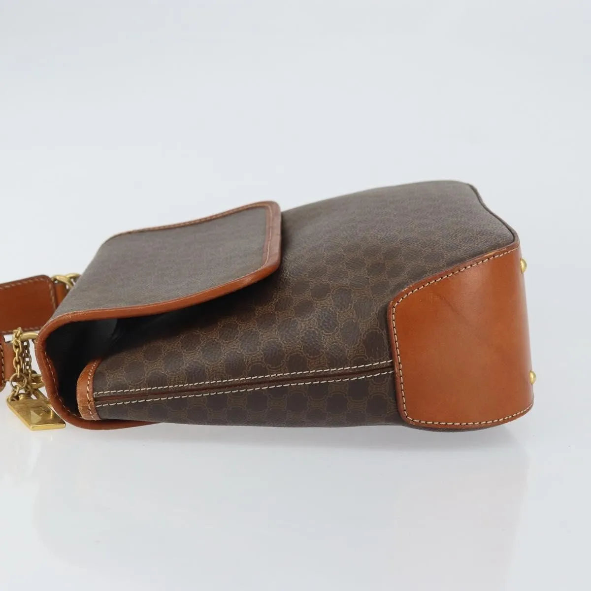 Celine Vintage Macadam Canvas Brown Canvas Handbag (Pre-Owned)