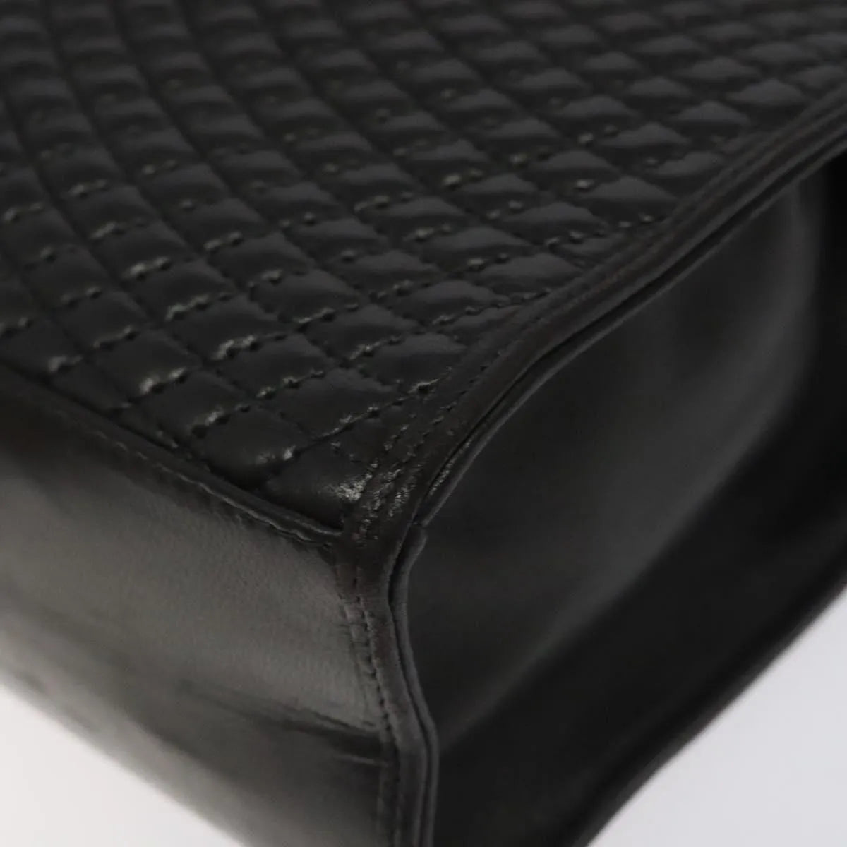 Bally Vintage Quilted Leather Black Leather Handbag (Pre-Owned)