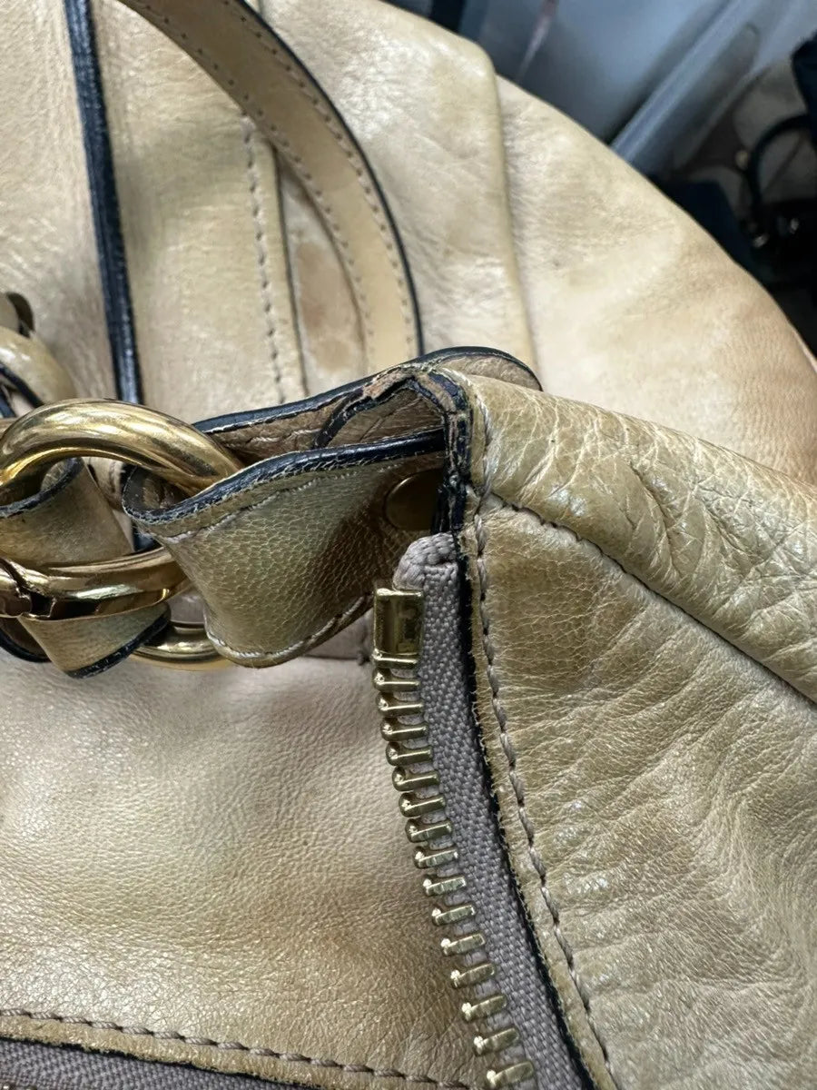 Chloe Heloise Hobo Leather Beige Leather Shoulder Bag Bag (Pre-Owned)