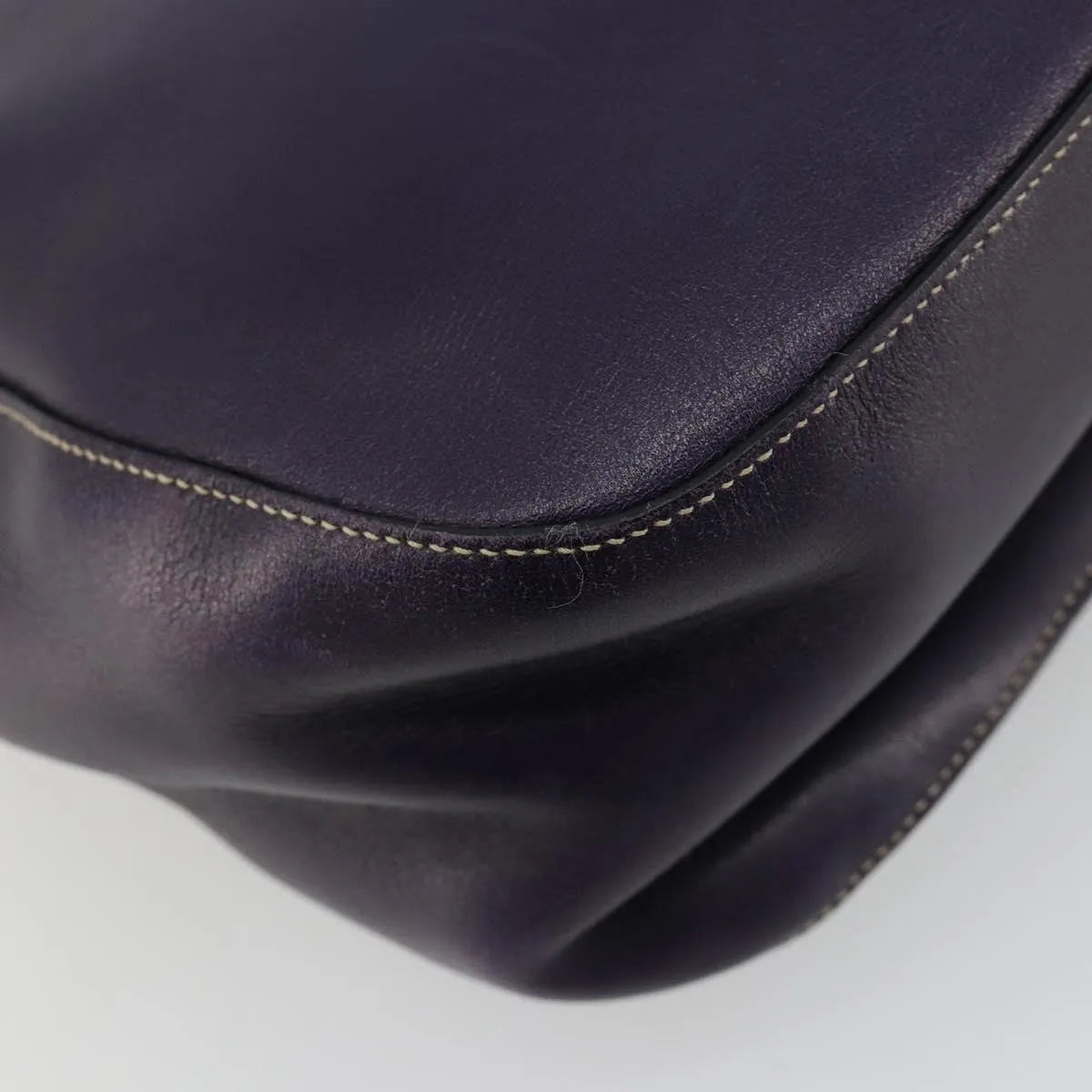 Prada Chain Leather Purple Leather Handbag (Pre-Owned)