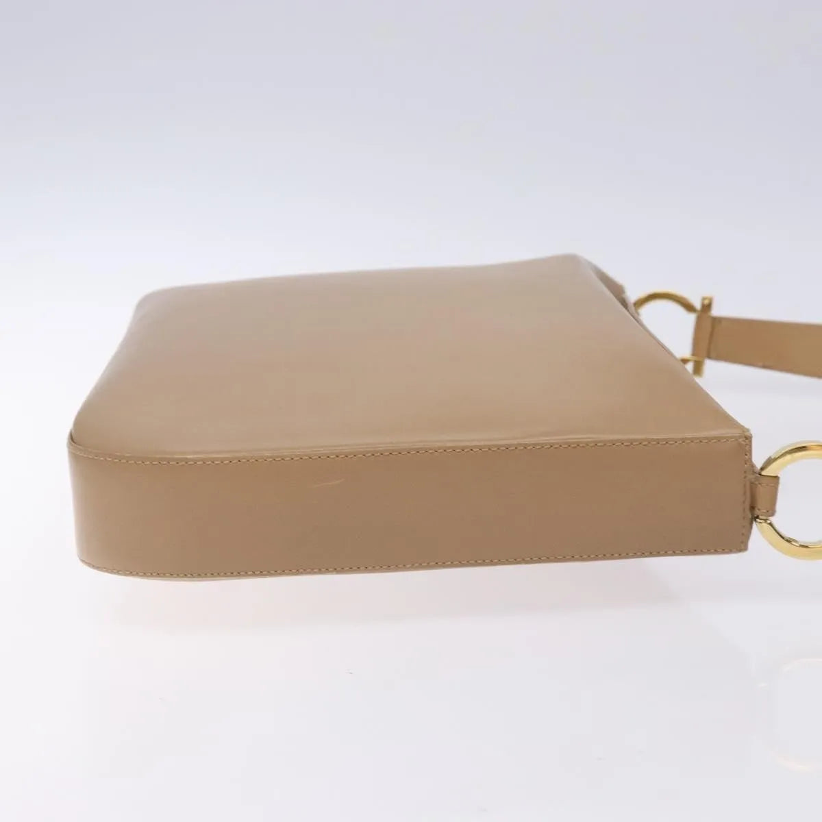 Salvatore Ferragamo Gancini Leather Beige Leather Shoulder Bag Bag (Pre-Owned)