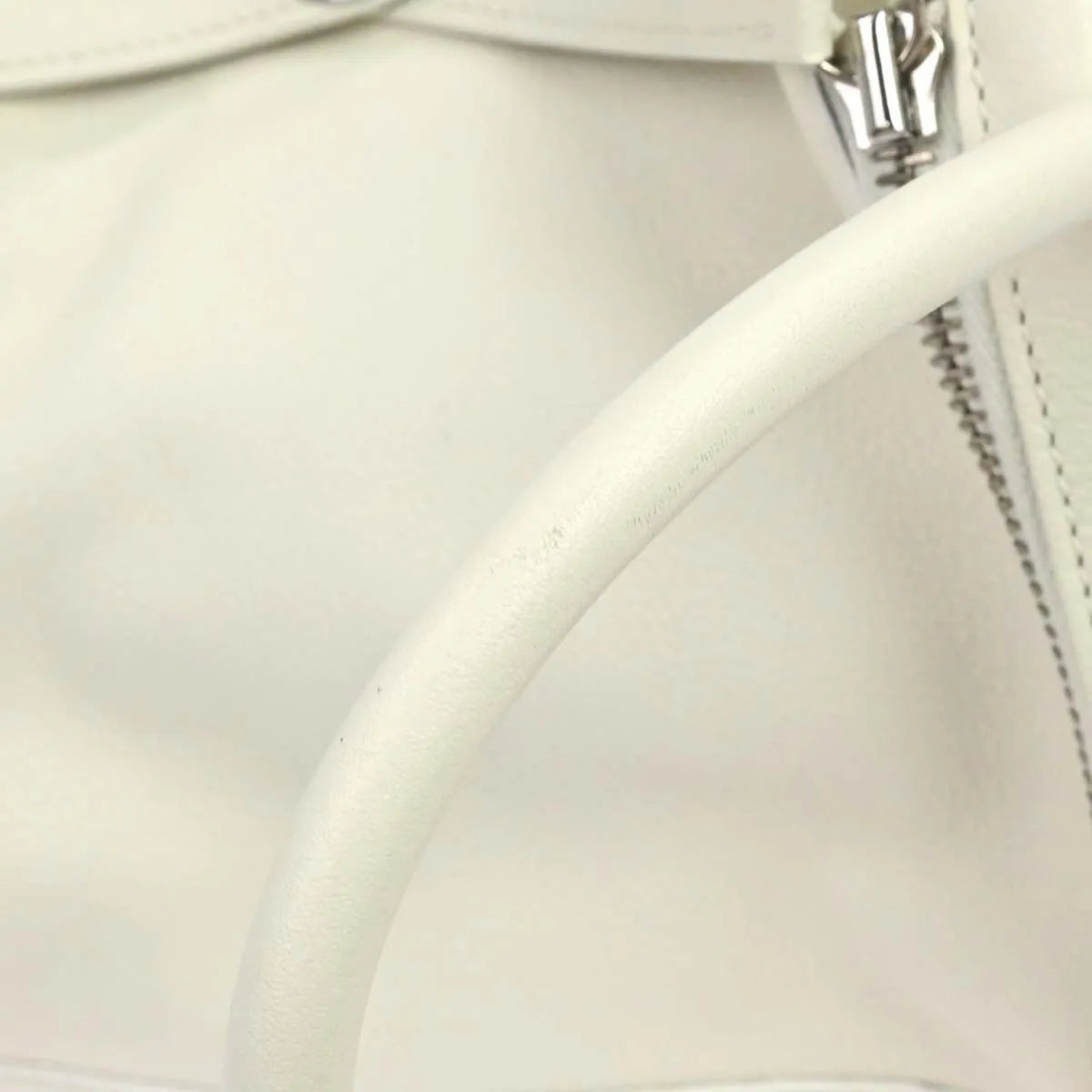 Hermes Lindy Evercolor White Leather Shoulder Bag Bag (Pre-Owned)