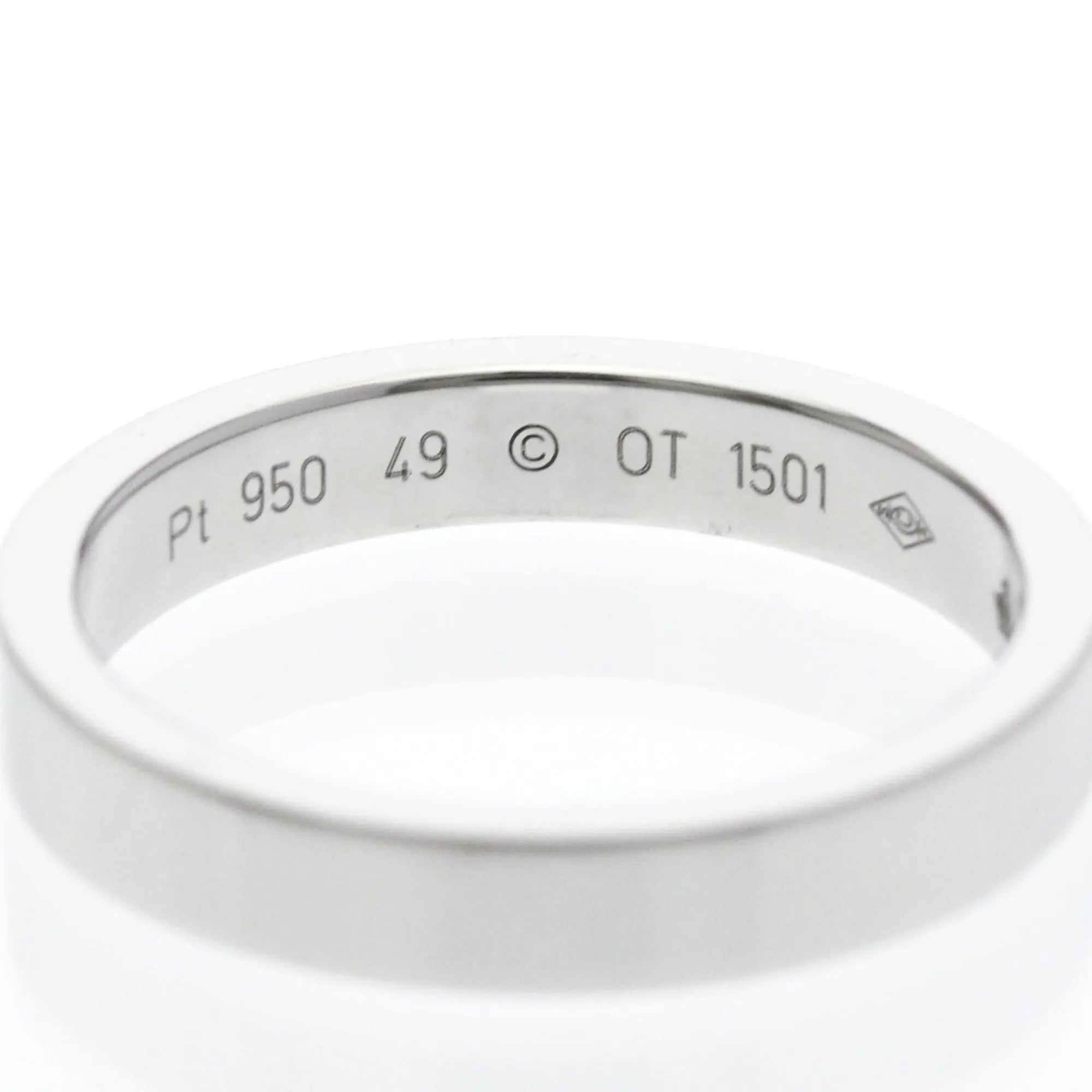 Cartier C De Cartier Wedding Band Platinum With Diamond Silver Platinum Ring Jewelry (Pre-Owned)