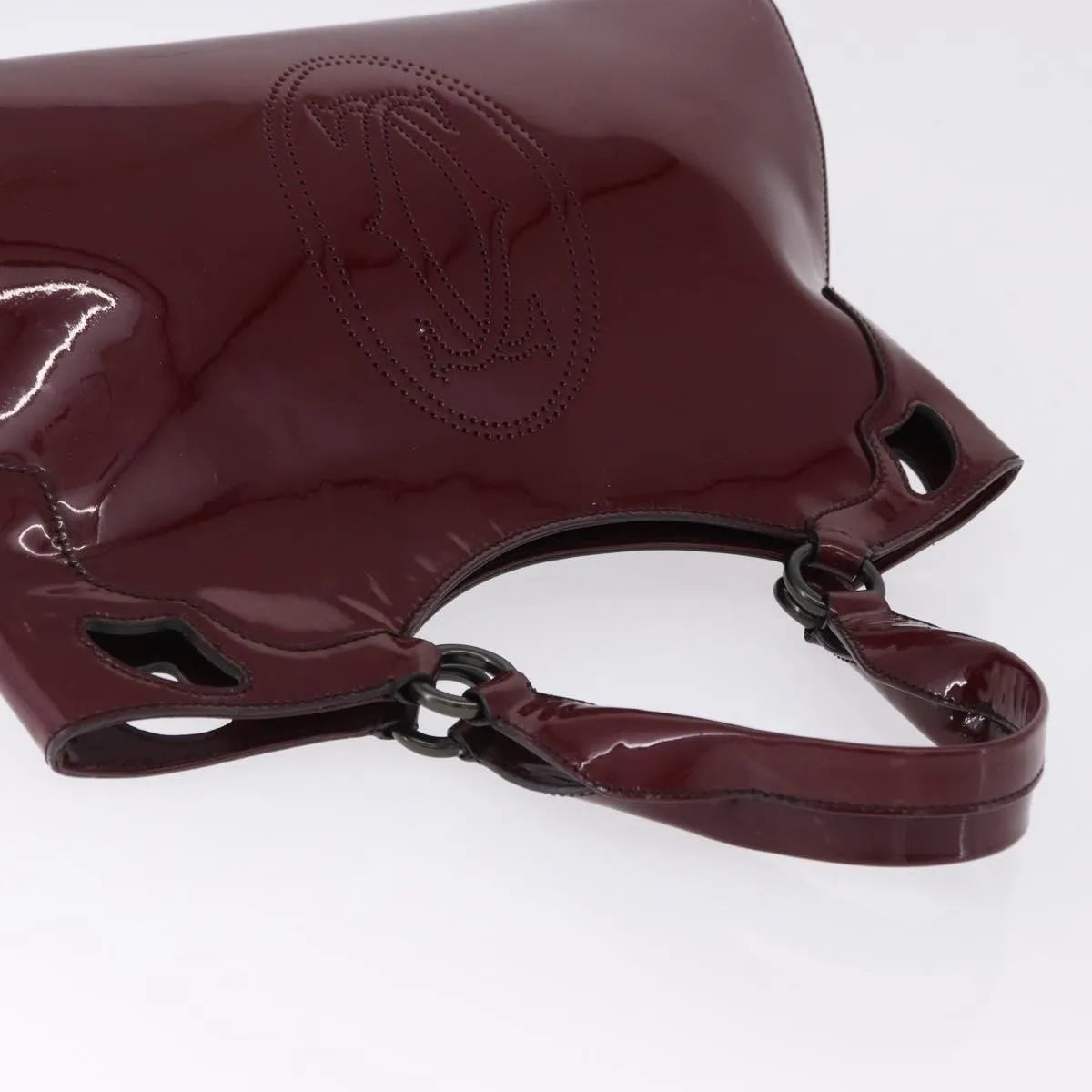 Cartier Marcello Patent Leather Burgundy Patent_Leather Handbag (Pre-Owned)