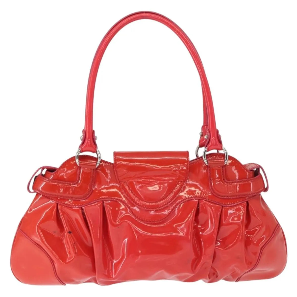 Salvatore Ferragamo Marisa Patent Leather Red Patent_Leather Handbag (Pre-Owned)