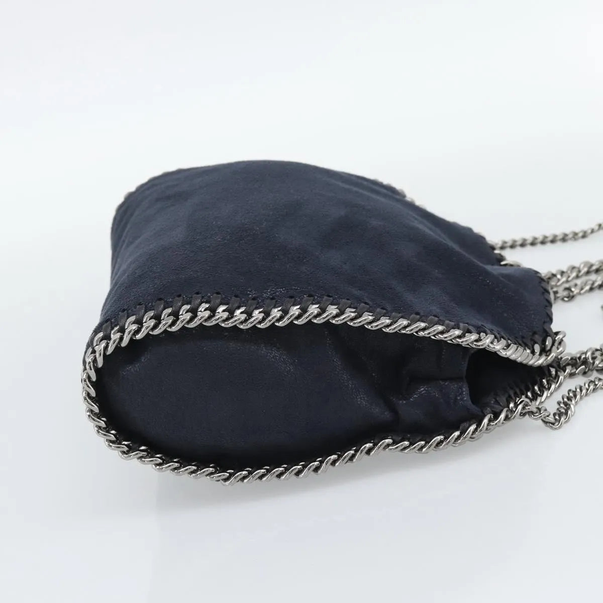 Stella Mccartney Falabella Fold Over Faux Leather Navy Polyester Shoulder Bag Bag (Pre-Owned)