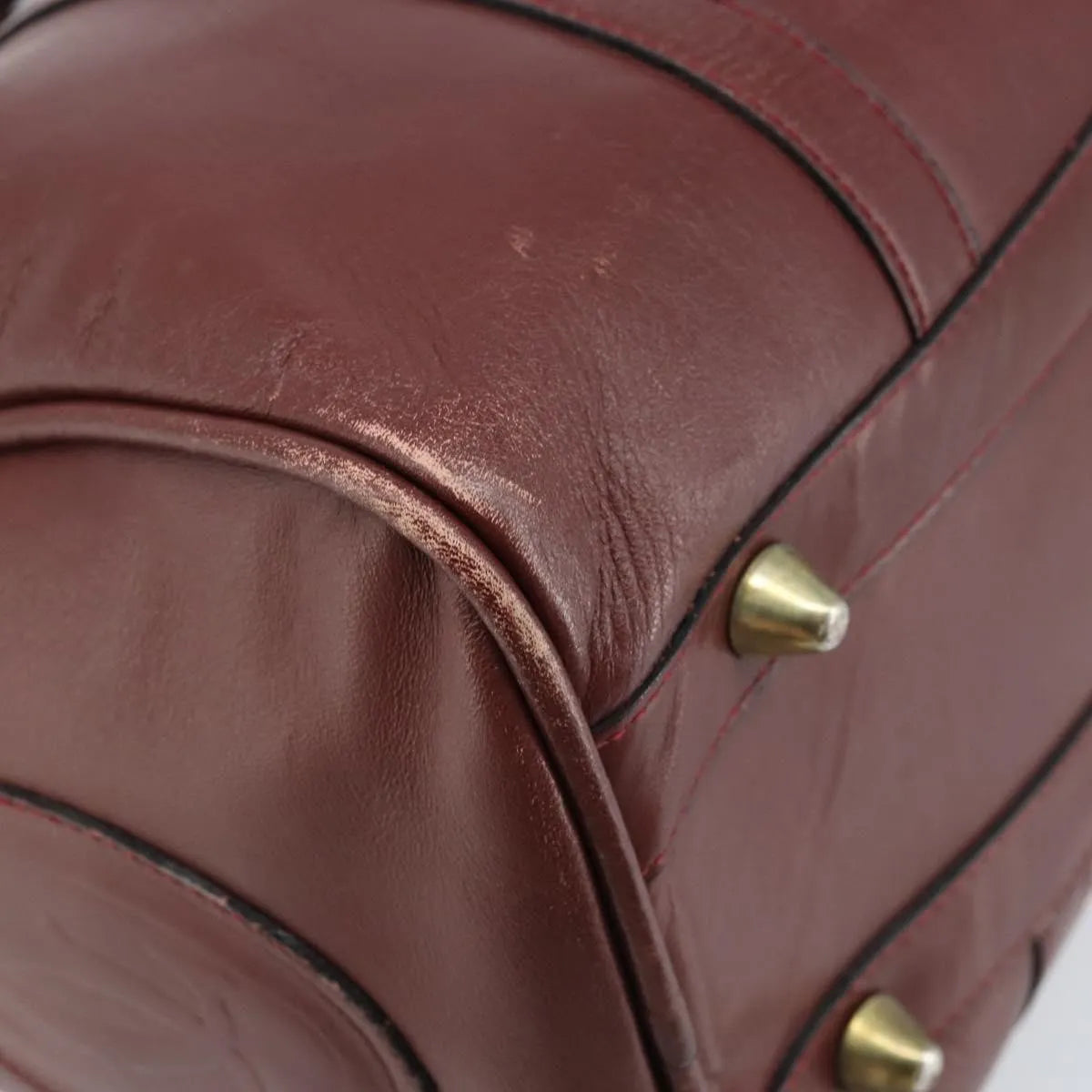Cartier Must De Cartier Leather Burgundy Leather Handbag (Pre-Owned)