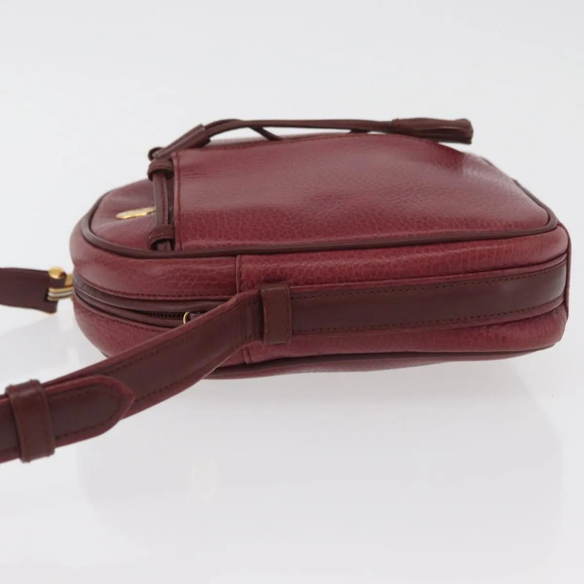 Cartier Tasseled Must De Cartier Leather Burgundy Leather Shoulder Bag Bag (Pre-Owned)