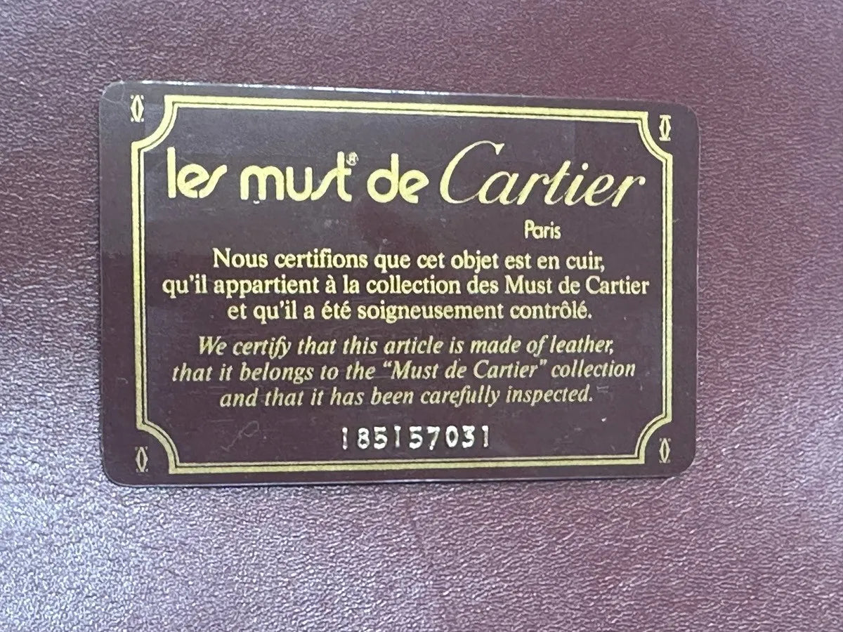 Cartier Must De Cartier Leather Red Leather Shoulder Bag Bag (Pre-Owned)