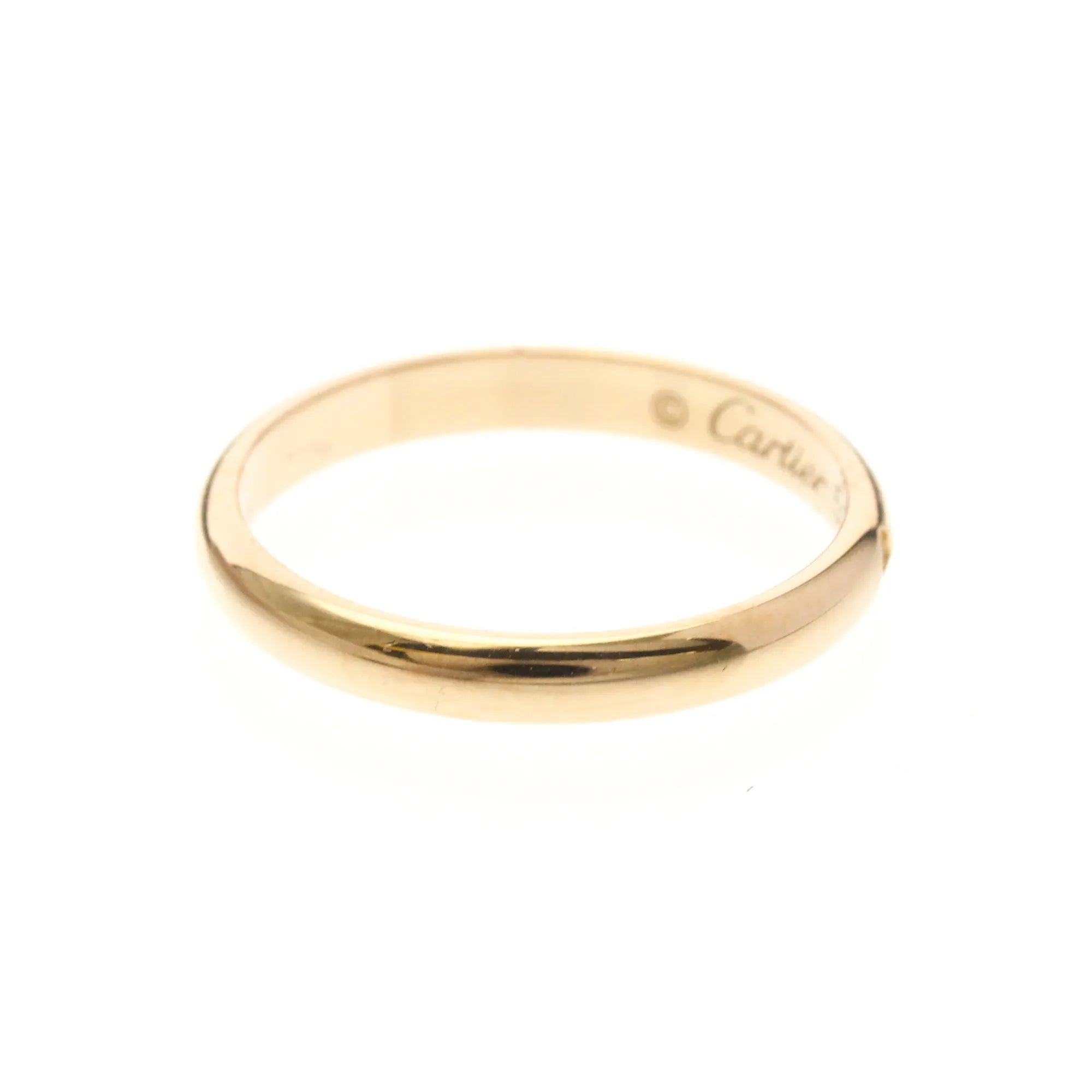 Cartier 1895 Wedding Band 18K Rose Gold With Diamond Gold Pink_Gold Ring Jewelry (Pre-Owned)