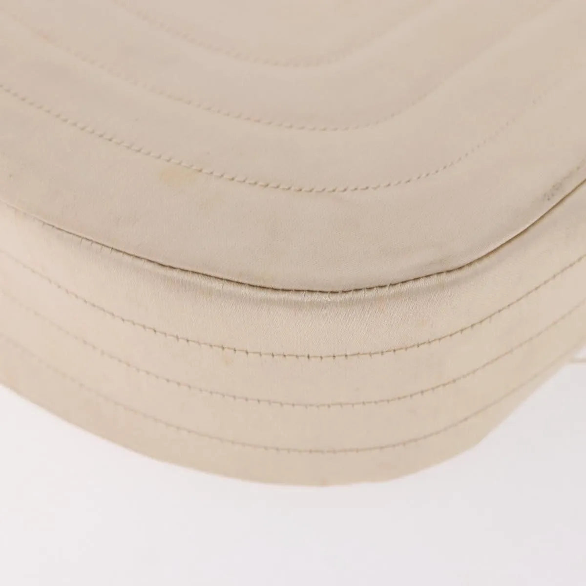 Chanel Vintage Round Flap Satin Beige Satin Shoulder Bag Bag (Pre-Owned)