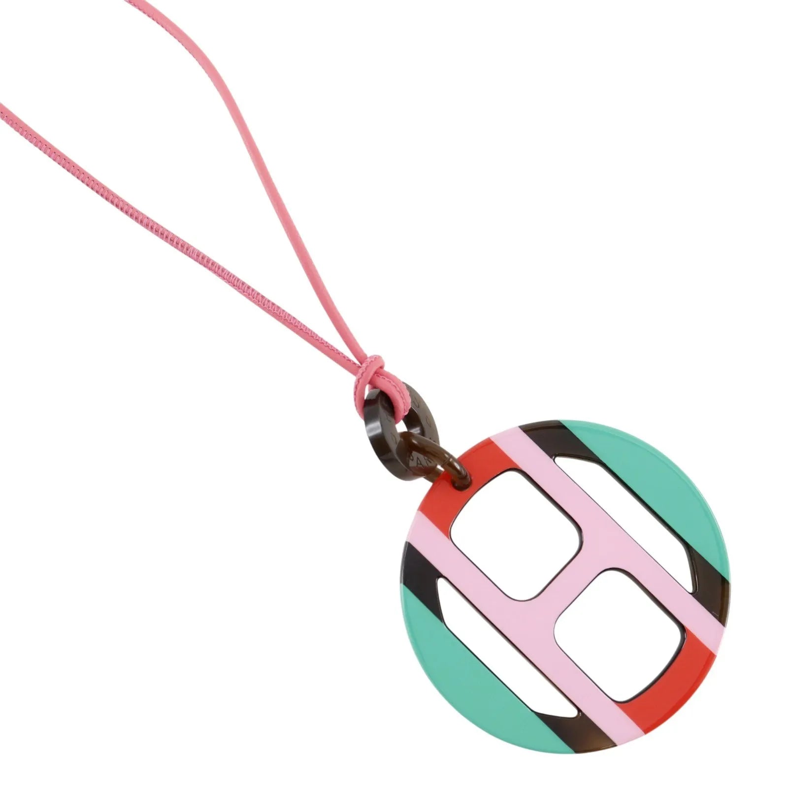 Hermes Necklace Buffalo Horn And Horn Pink Horn Necklace Jewelry (Pre-Owned)