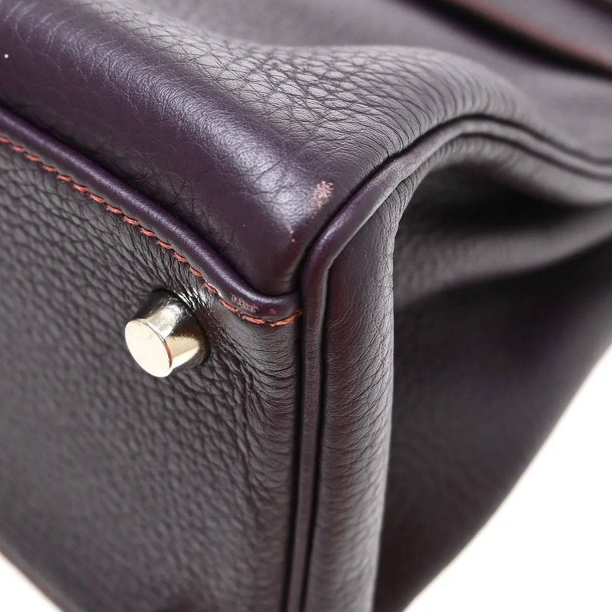 Hermes Kelly Retourne Clémence Taurillon Purple Leather Handbag (Pre-Owned)