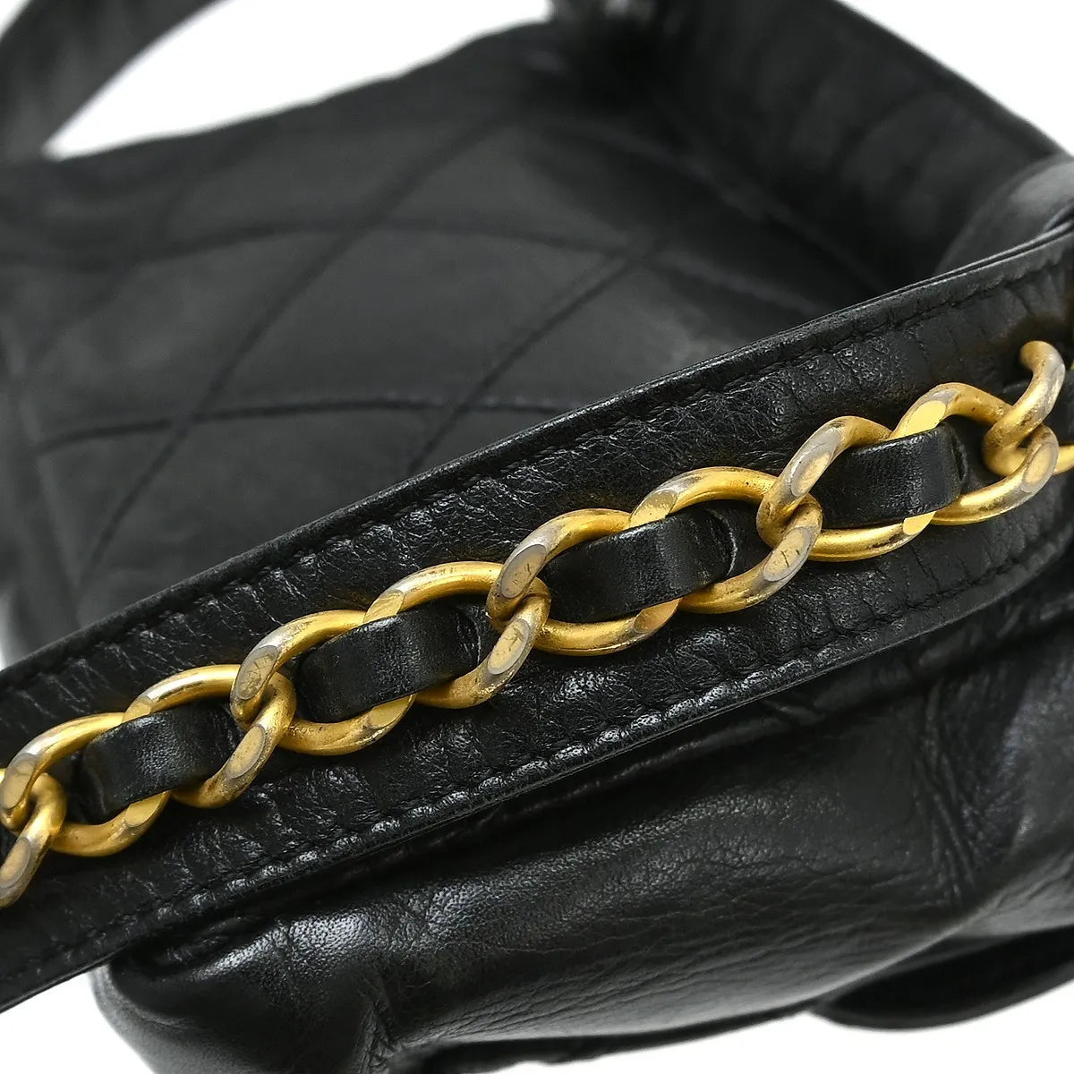 Chanel Vintage Cc Flap Waist Quilted Leather Black Leather Clutche & Pouche Bag (Pre-Owned)